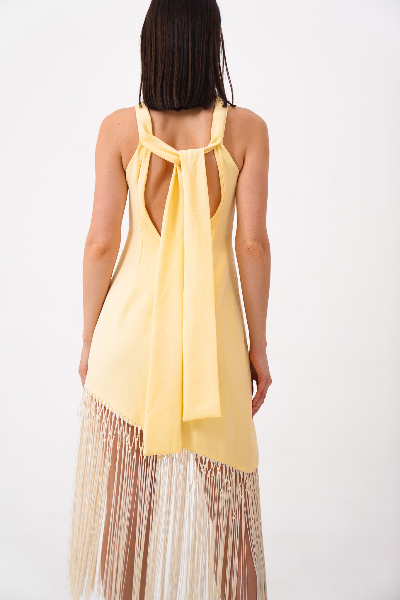 Butter Yellow Fringe Dress
