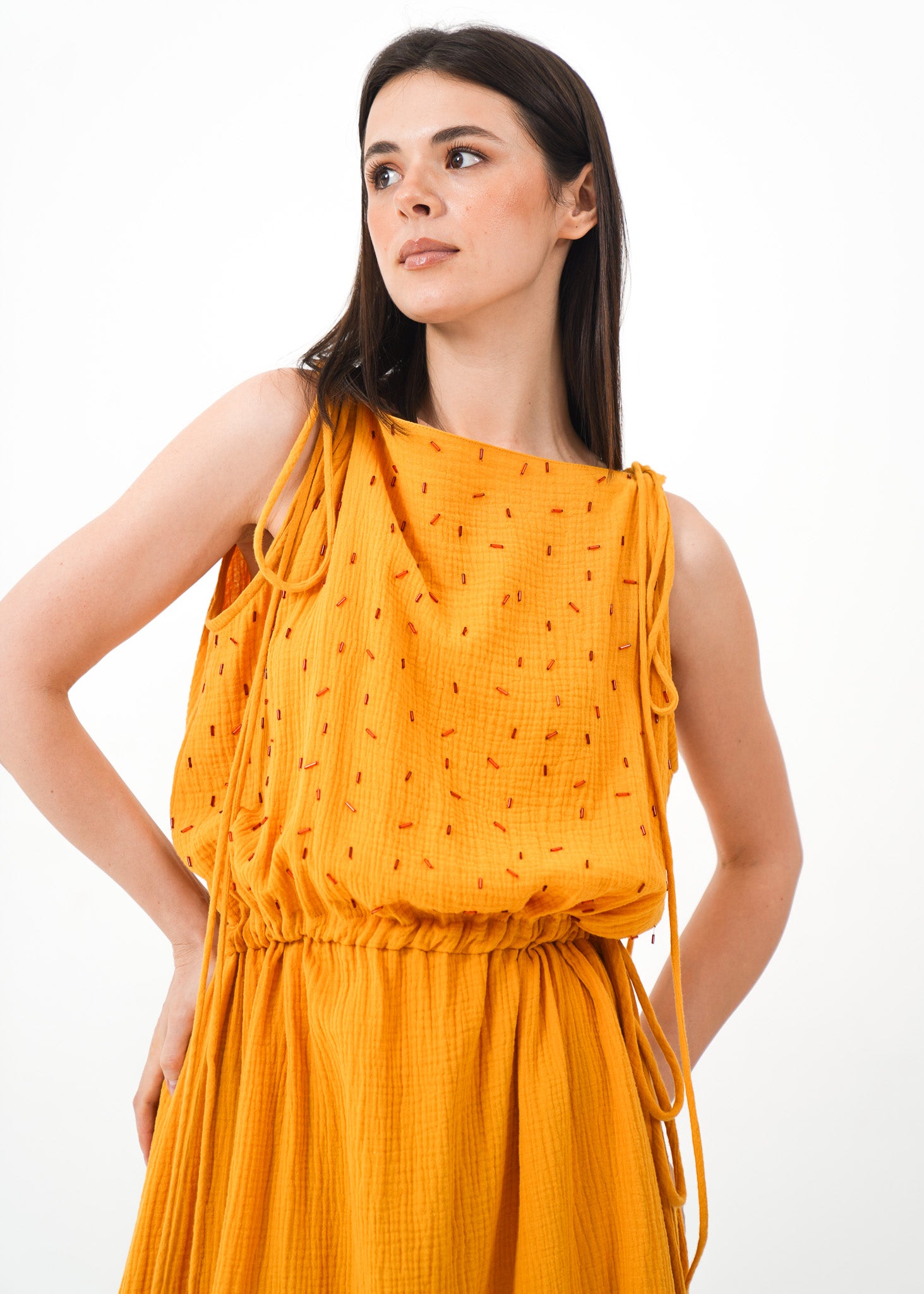Yellow Beaded Dress
