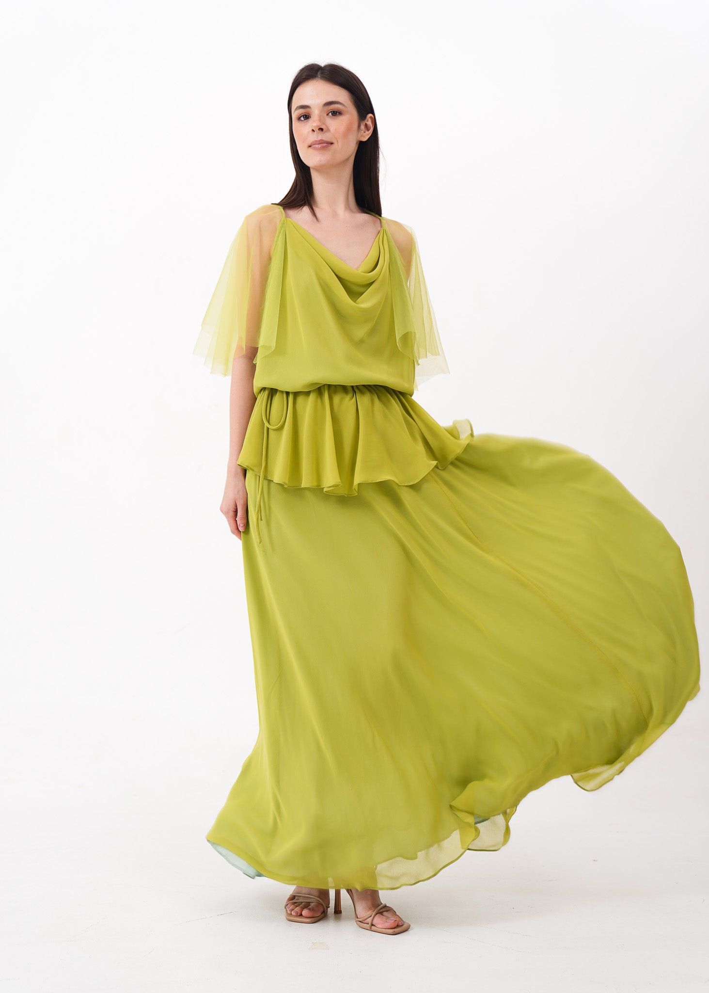 Lime Chiffon Gown