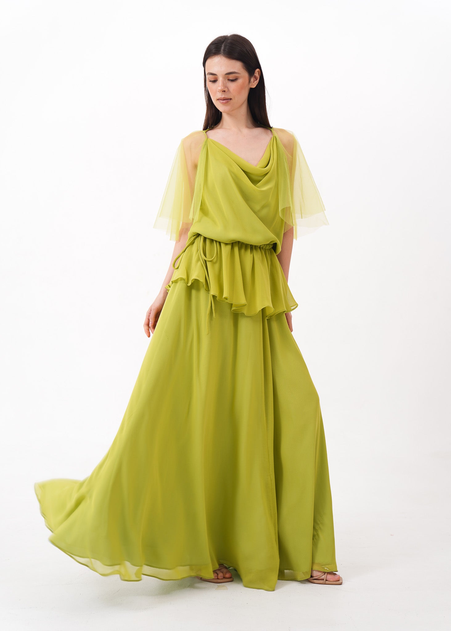 Lime Chiffon Gown