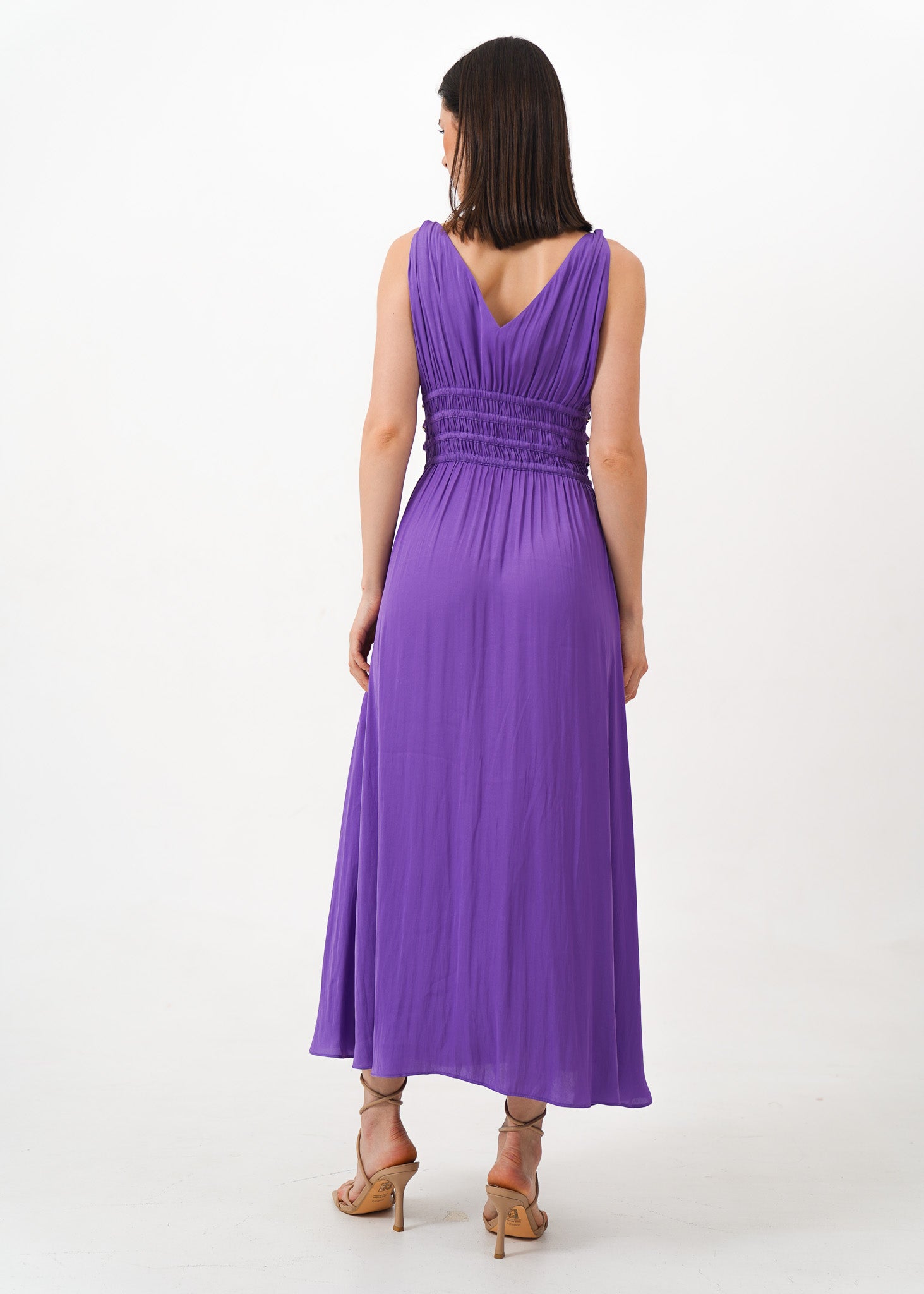 Purple Deep V Dress