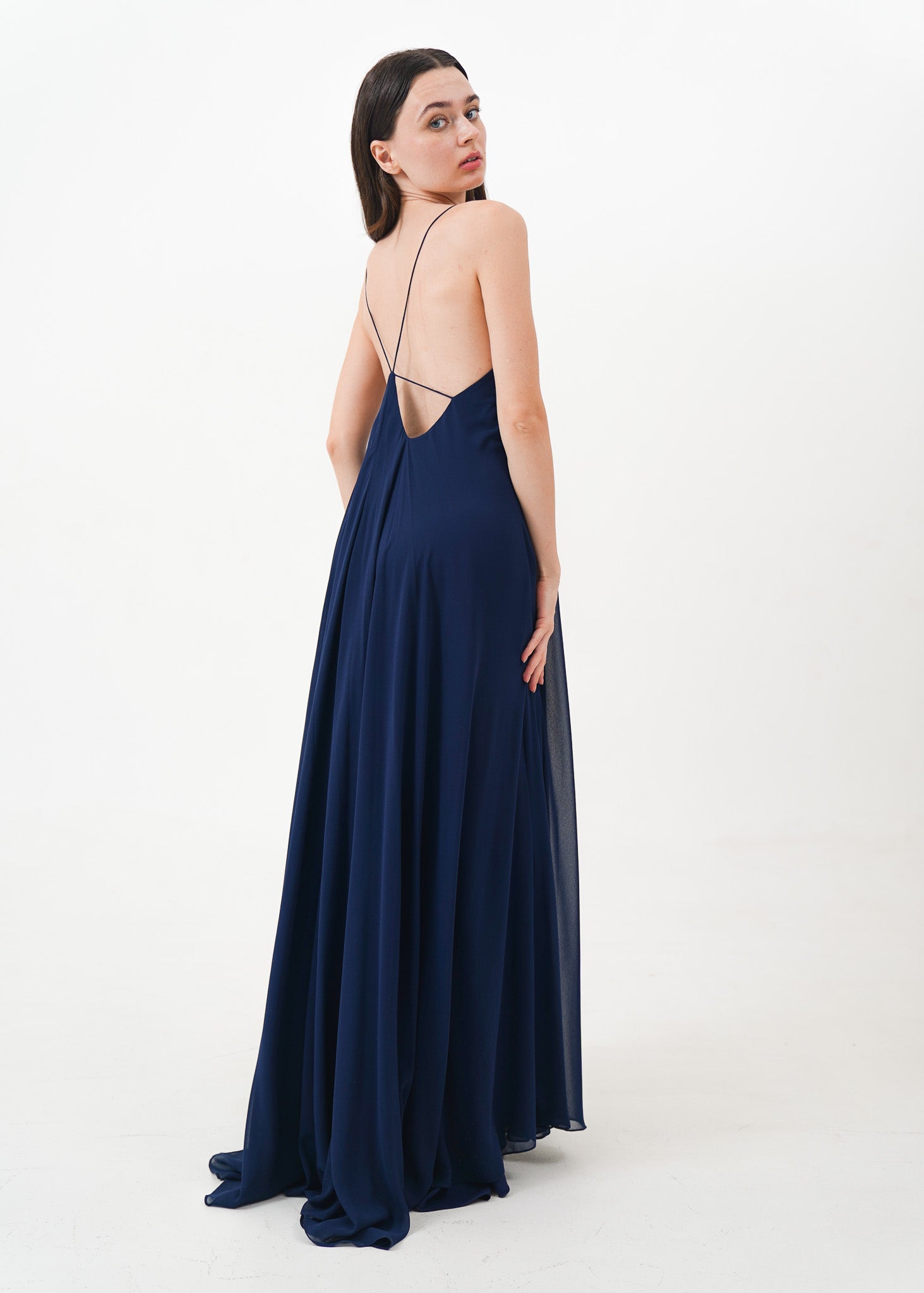 Navy Chiffon Tent Dress