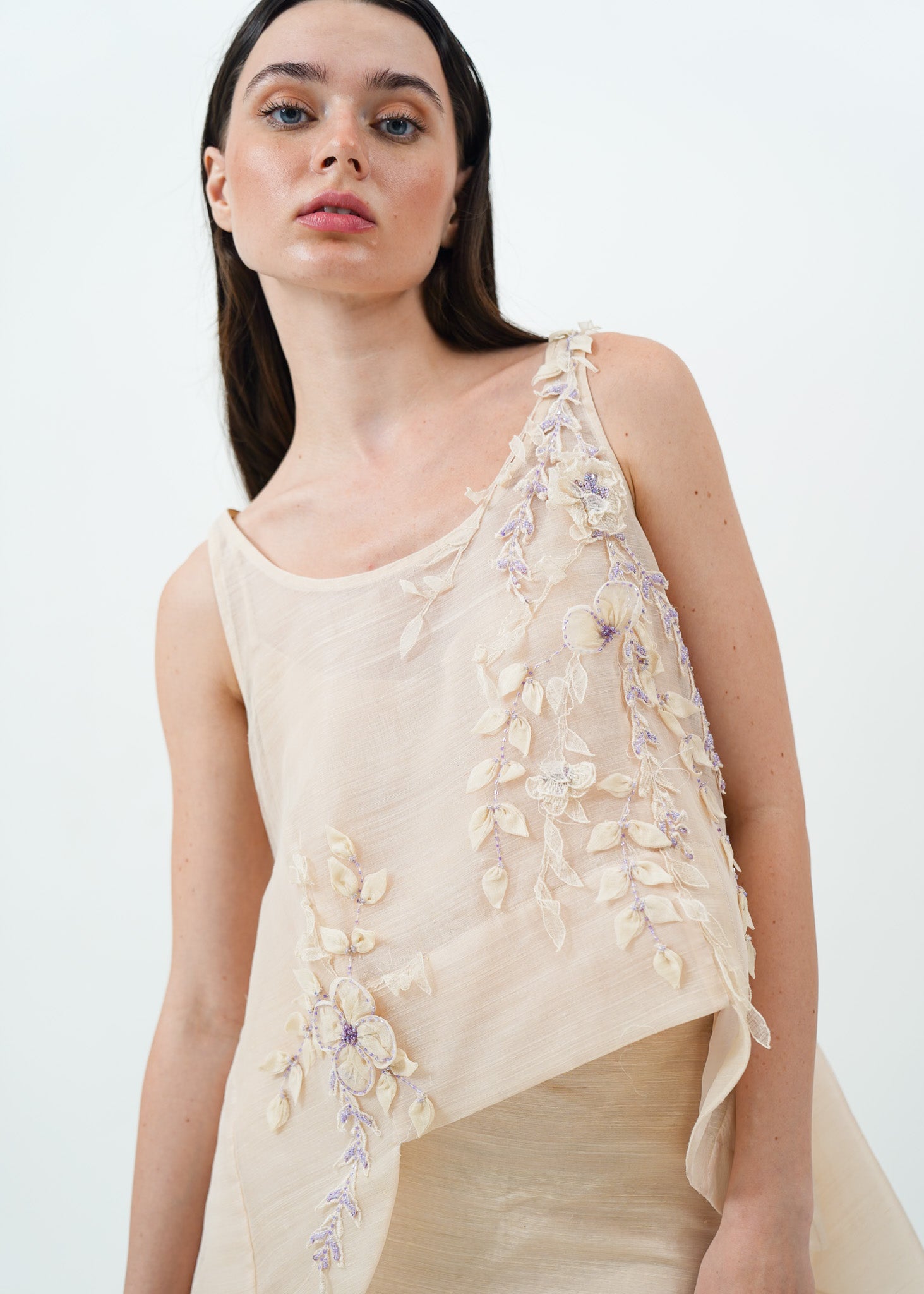 Piña Floral Beaded Top and Skirt