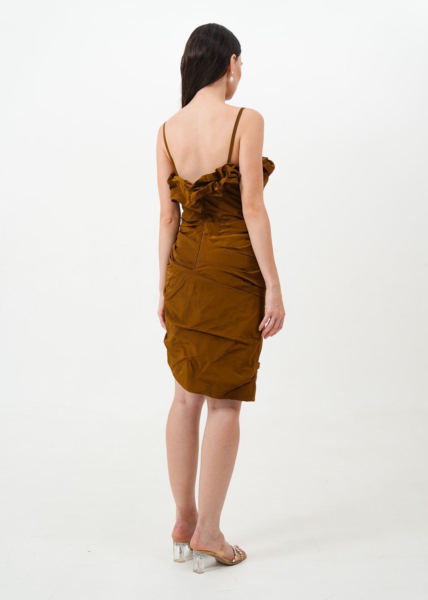Brown Taffeta mini Dress