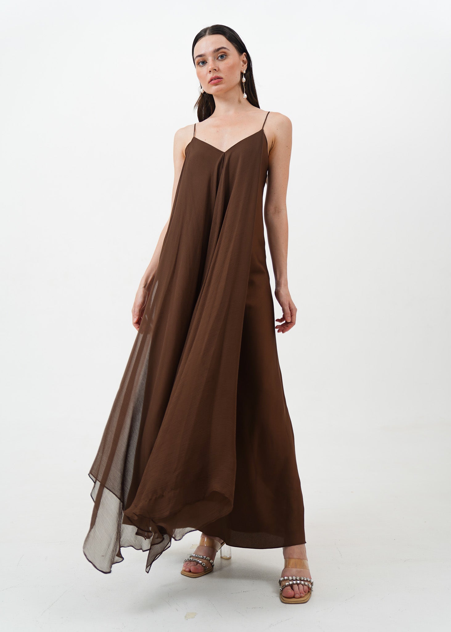 Brown Chiffon Tent Dress