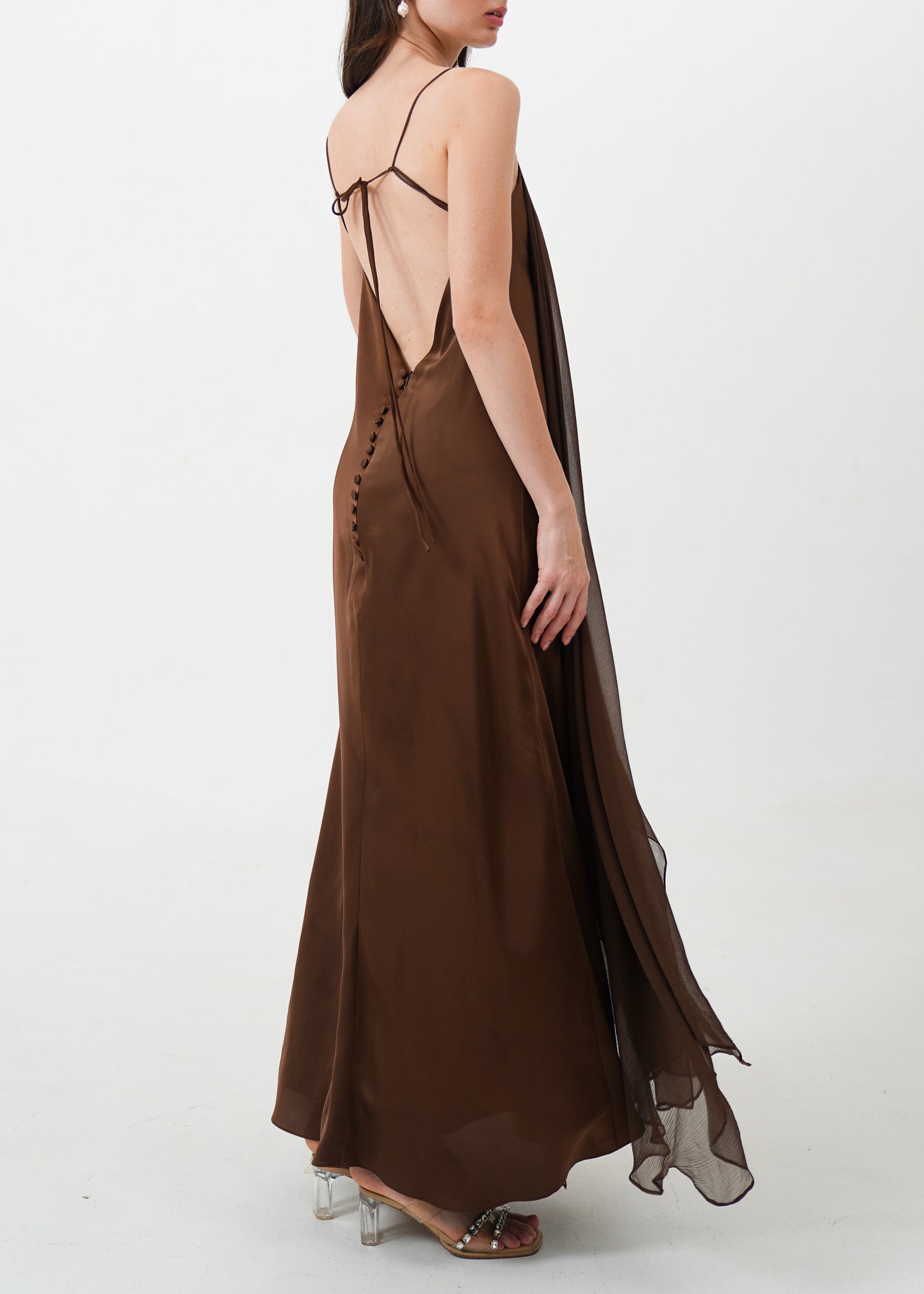 Brown Chiffon Tent Dress