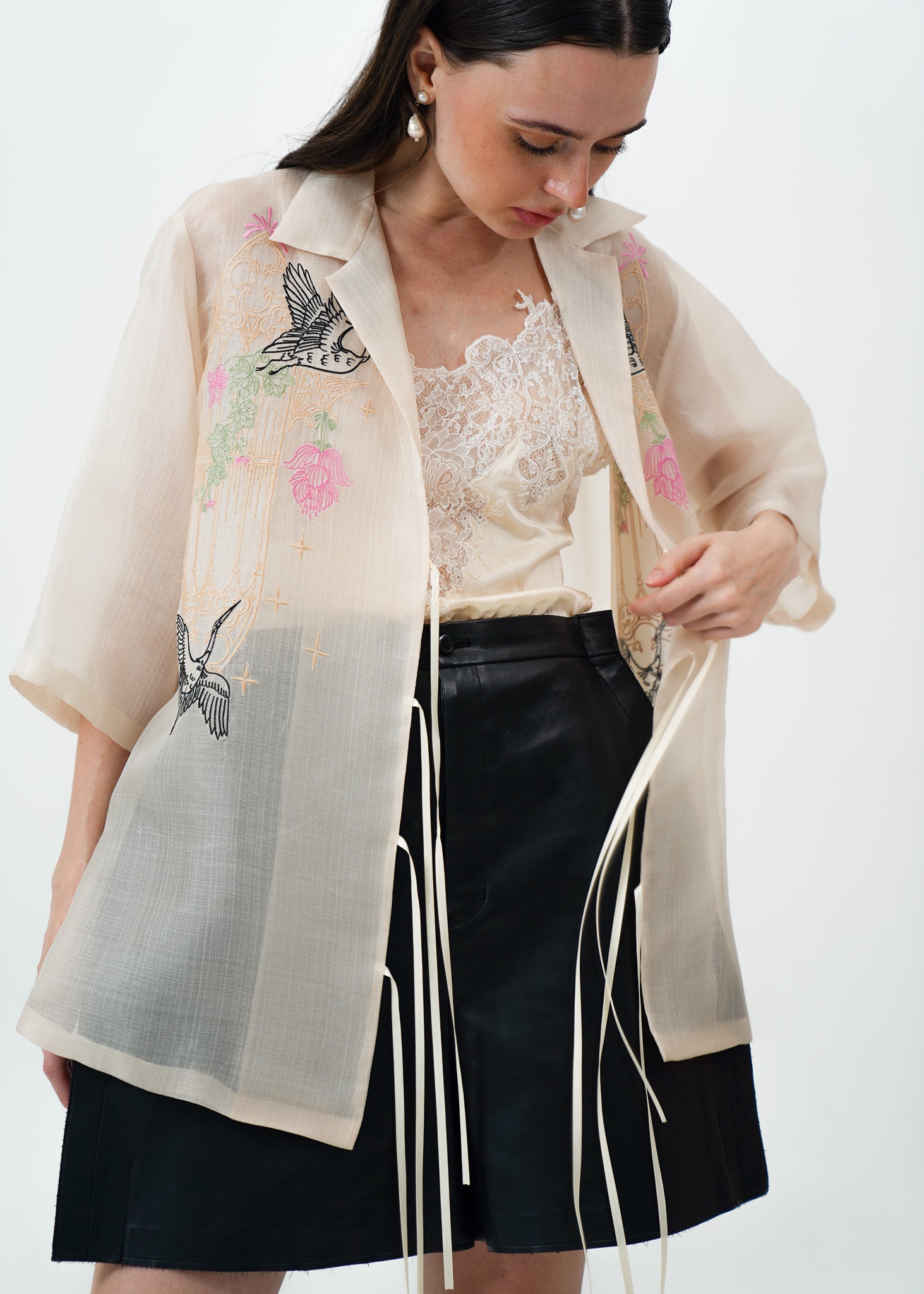 Barong with Floral Embroidery Detail