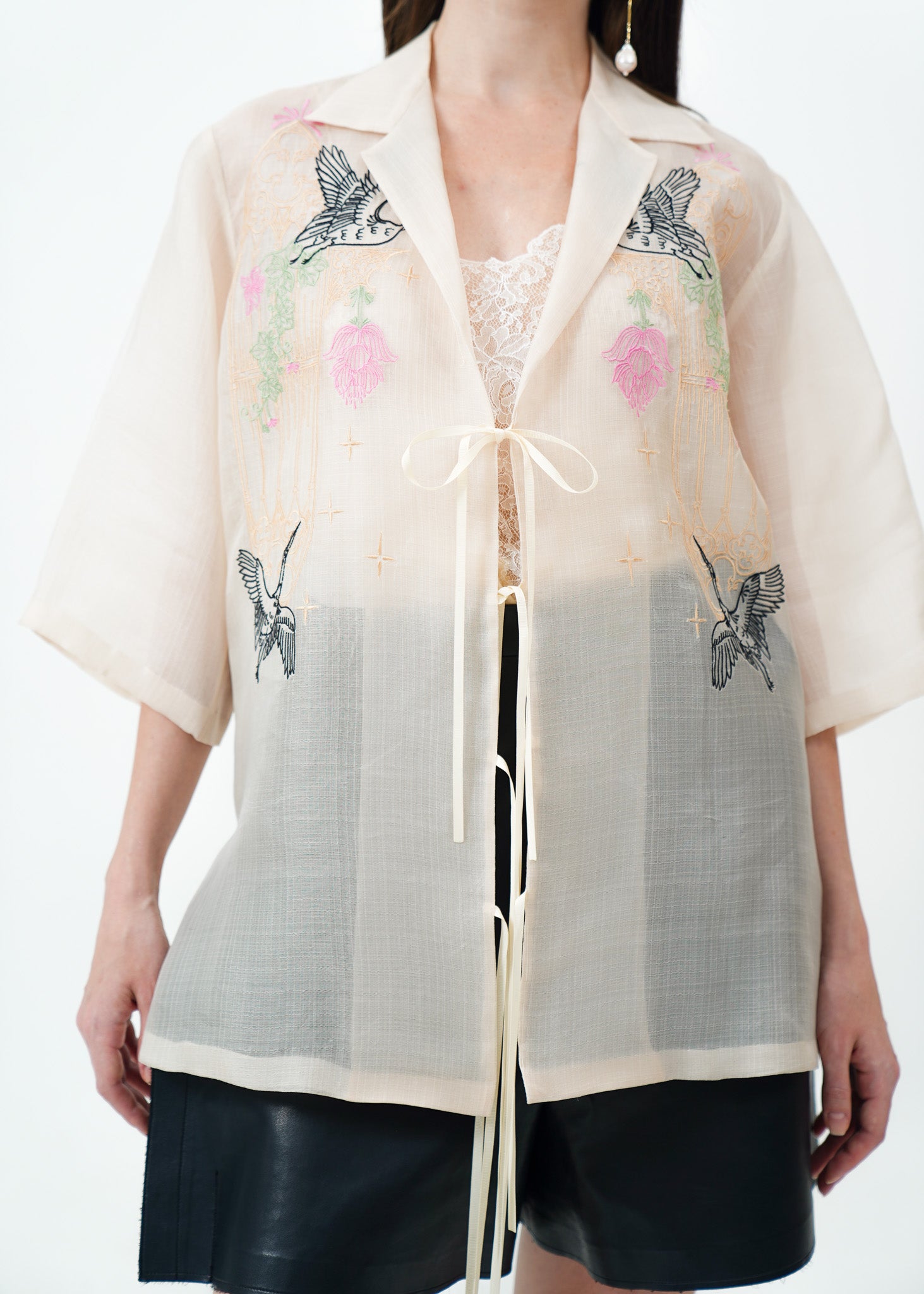 Barong with Floral Embroidery Detail