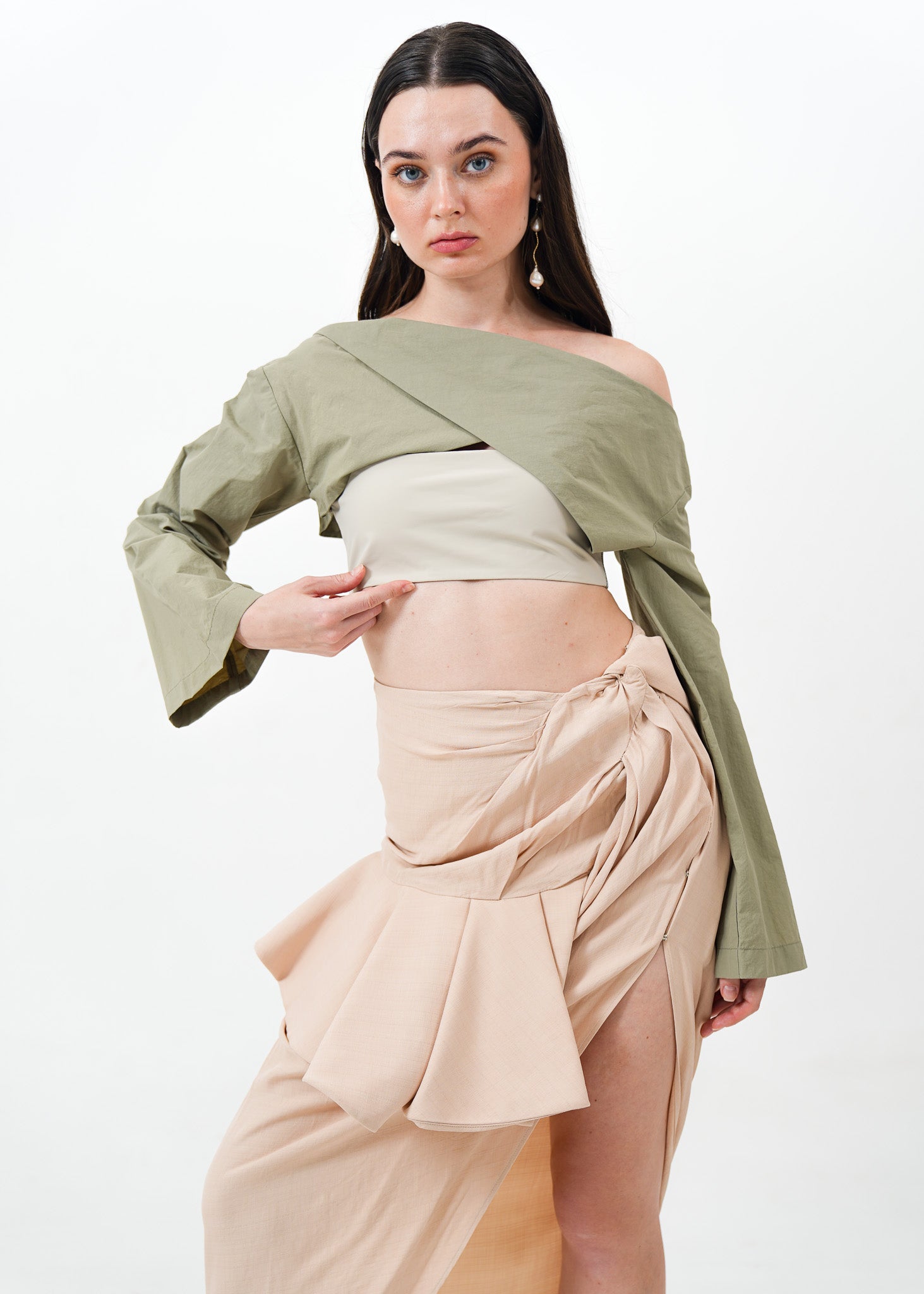 Green Off-Shoulder Top