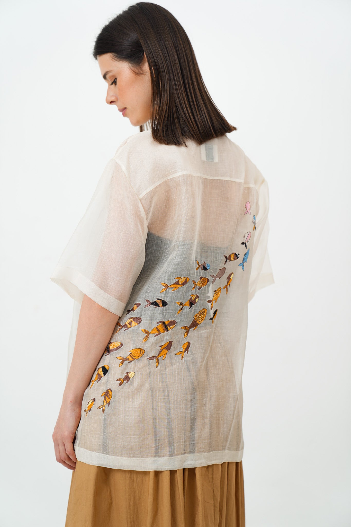 Barong with Fish Embroidery Detail