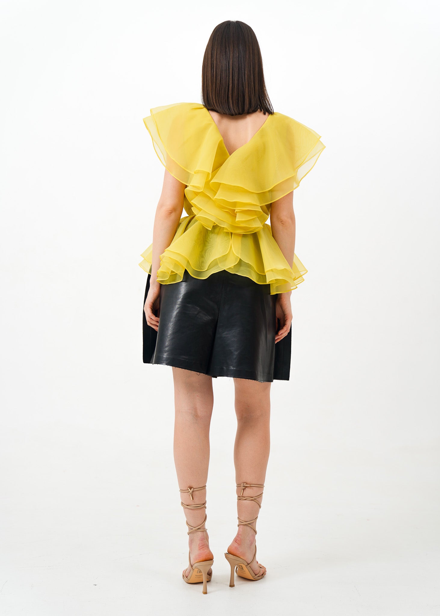 Chartreuse Ruffle Top