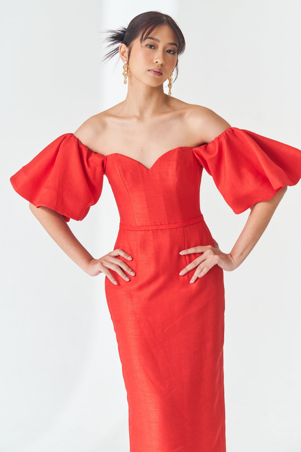 Red Off Shoulder Dress main image 0