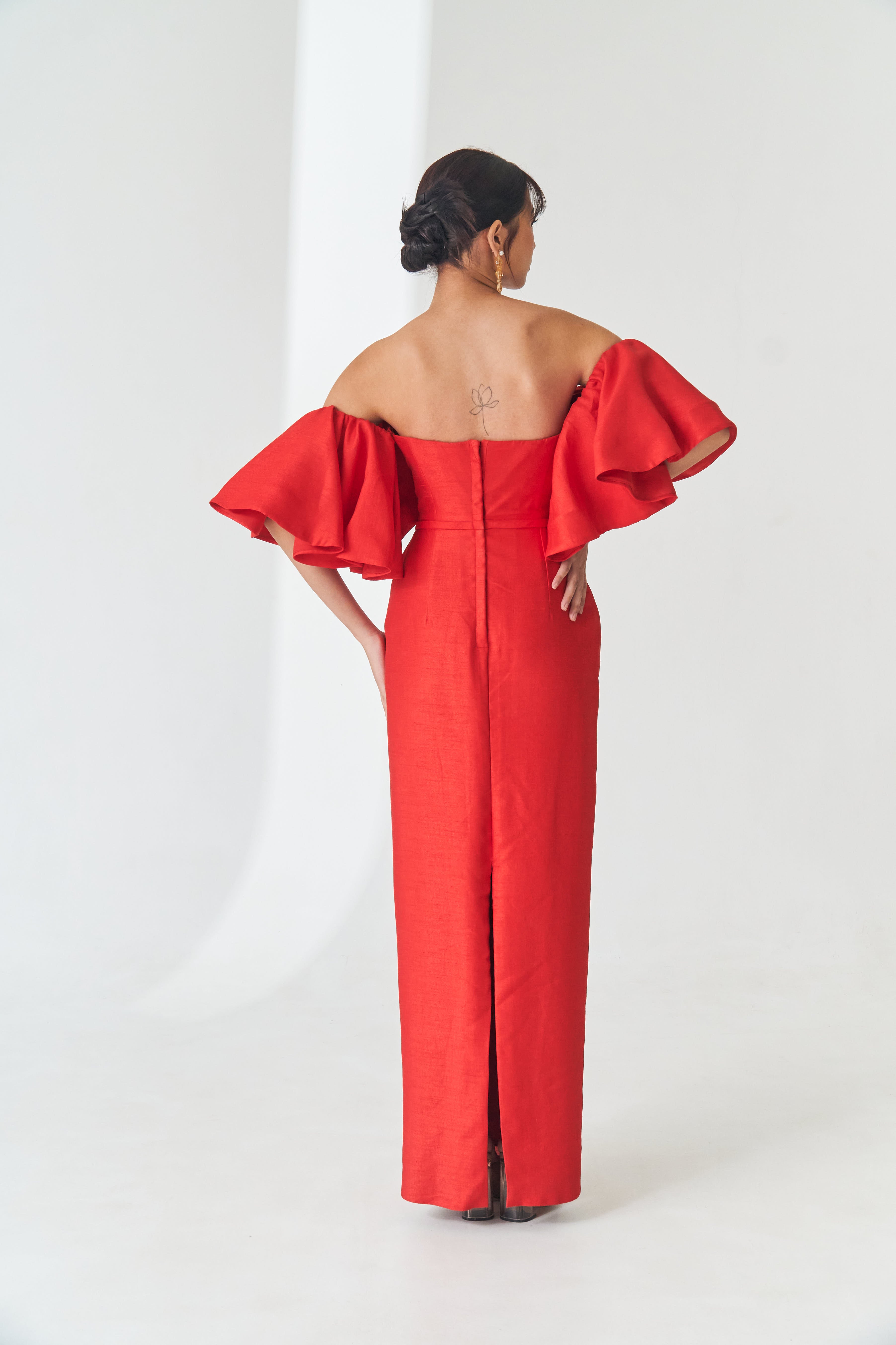 Red Off Shoulder Dress
