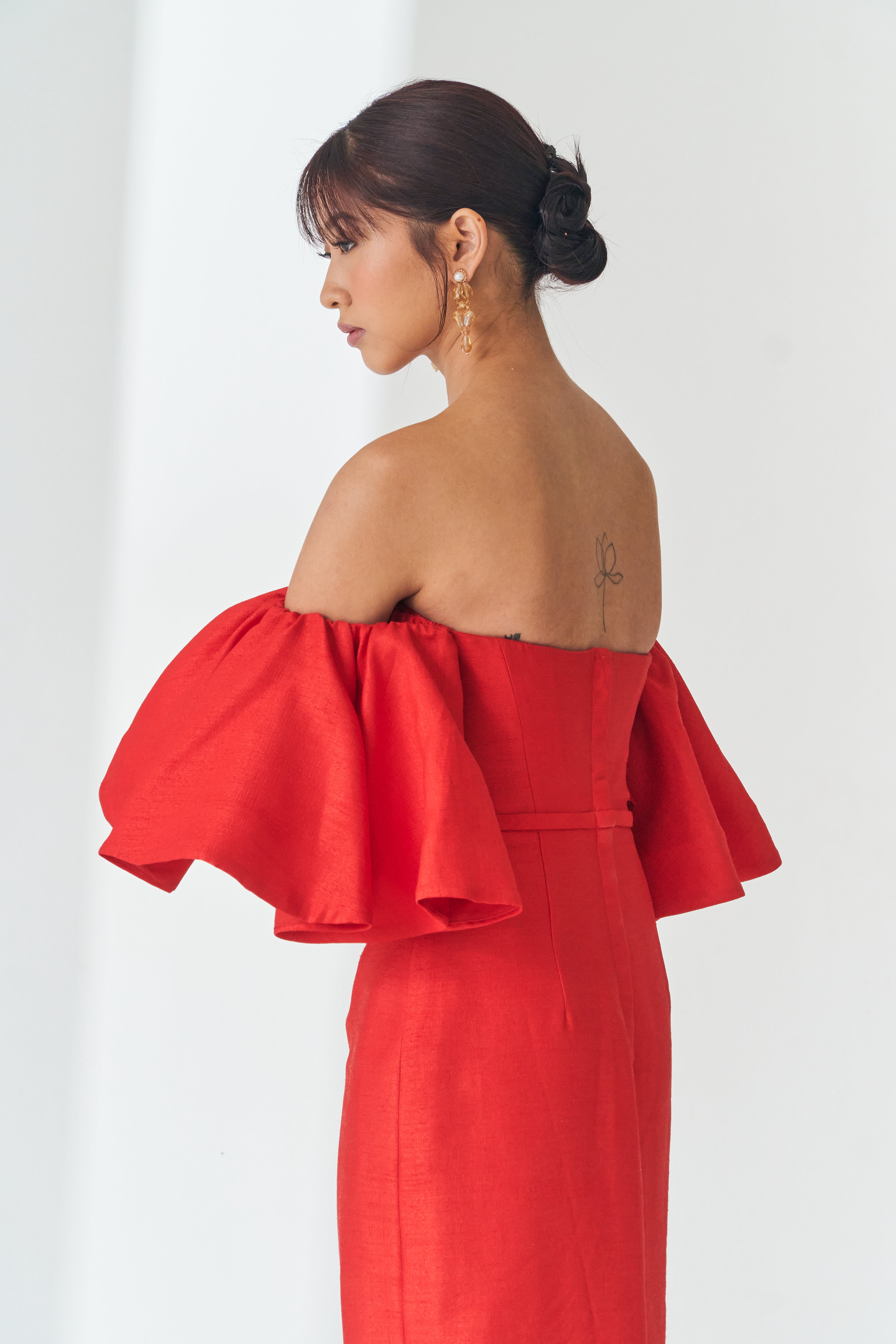 Red Off Shoulder Dress