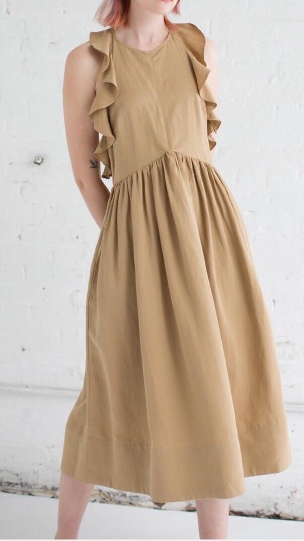 Kakhi Cecily Ruffled Midi Dress