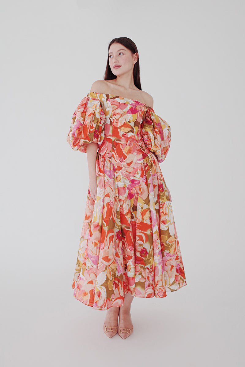 Puff Sleeve Floral Dress – VESTIDO
