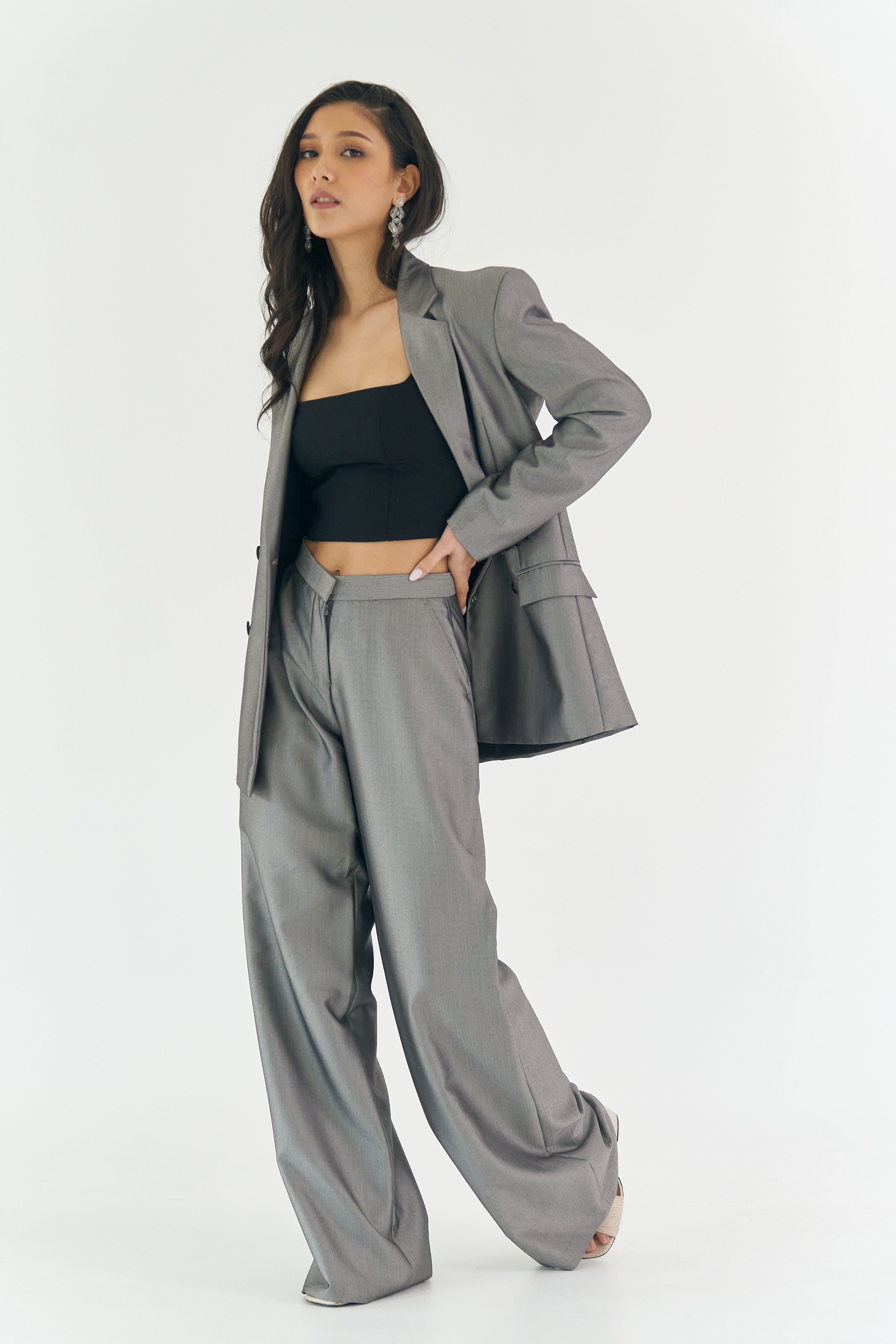 Light Grey Suit Pants Set