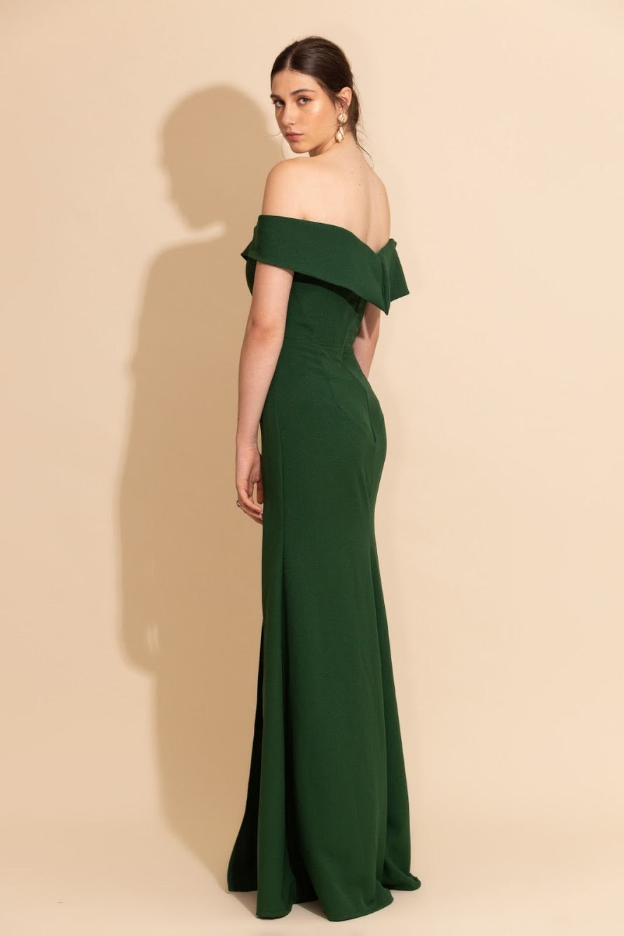 Crepe Off Shoulder Gown VESTIDO Crepe Off Shoulder Gown VESTIDO