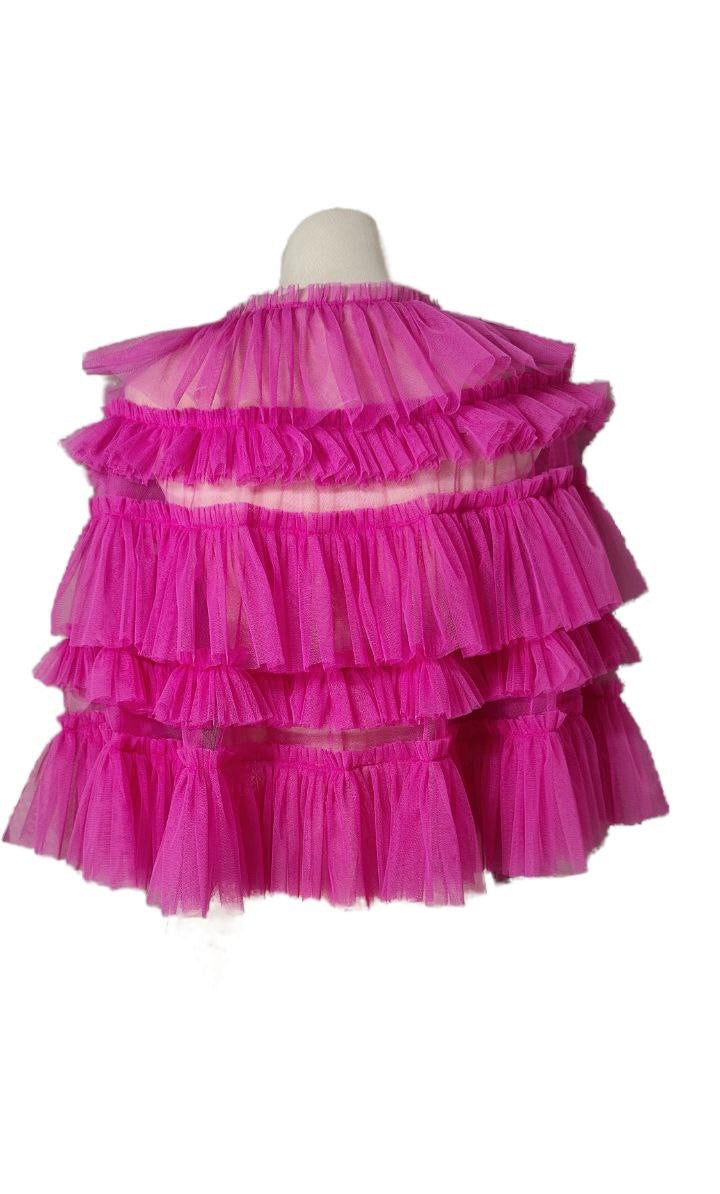 Fuchsia Tiered Capelet