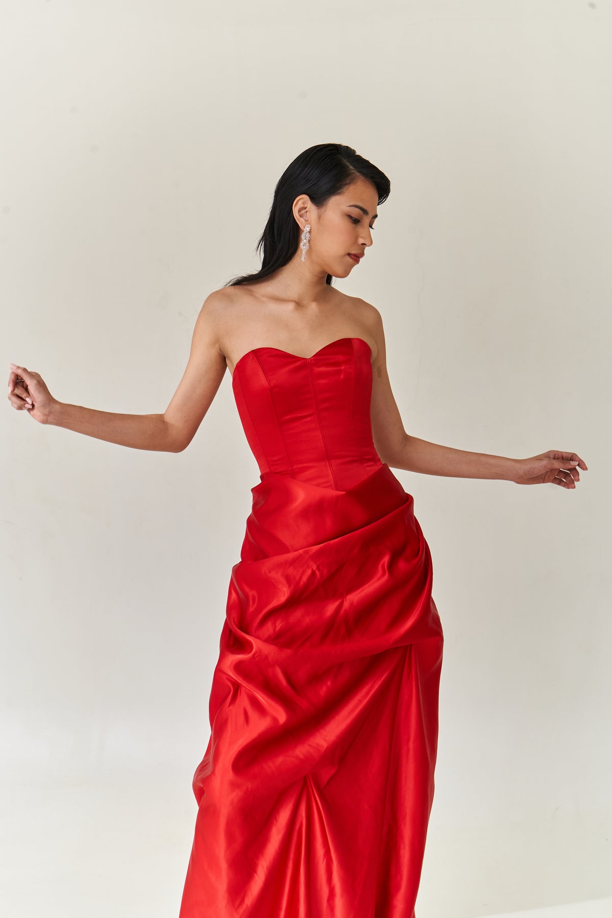 Red Raffle Dress Red Ruffle Dress with Corset – VESTIDO