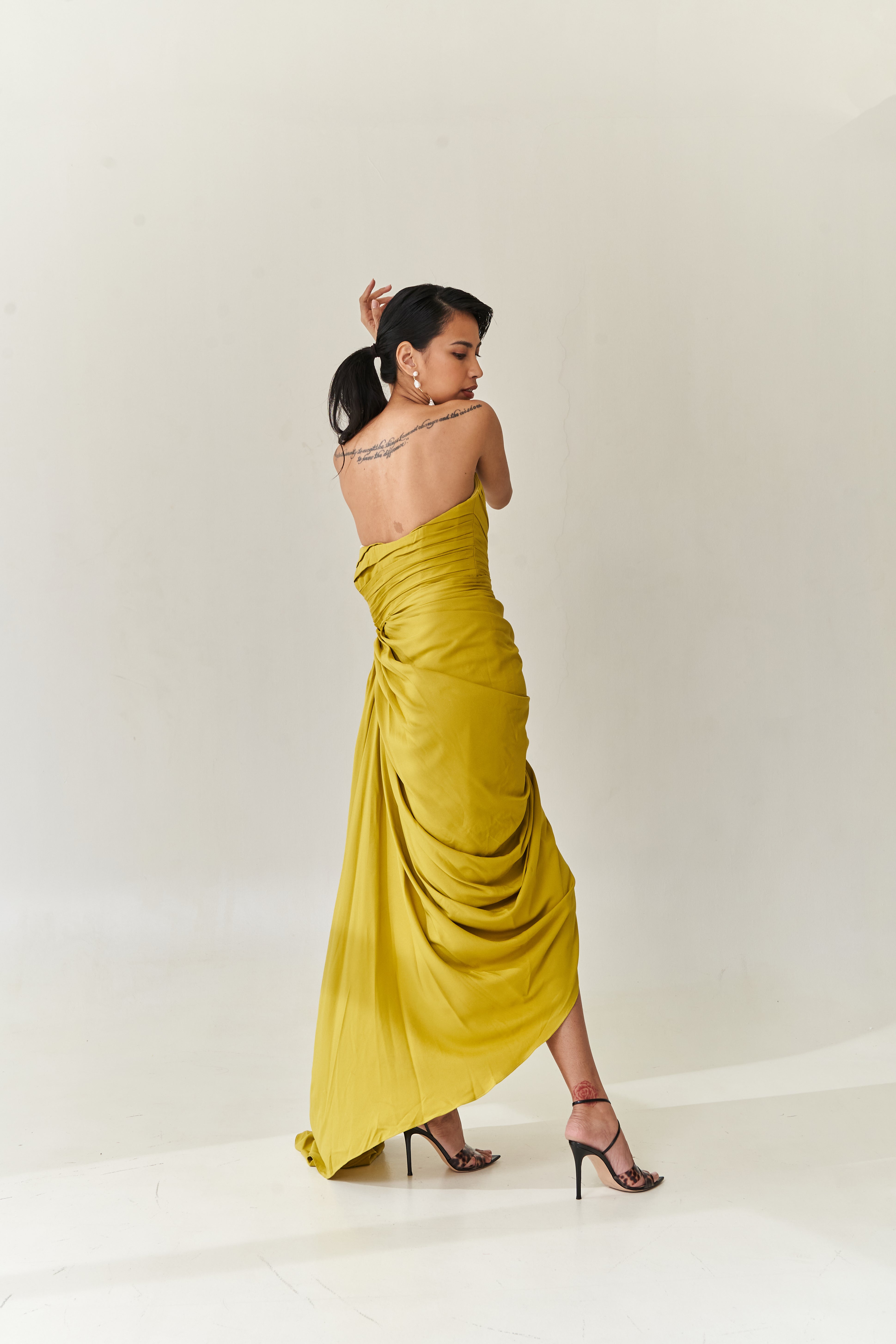 Chartreuse Drape Gown