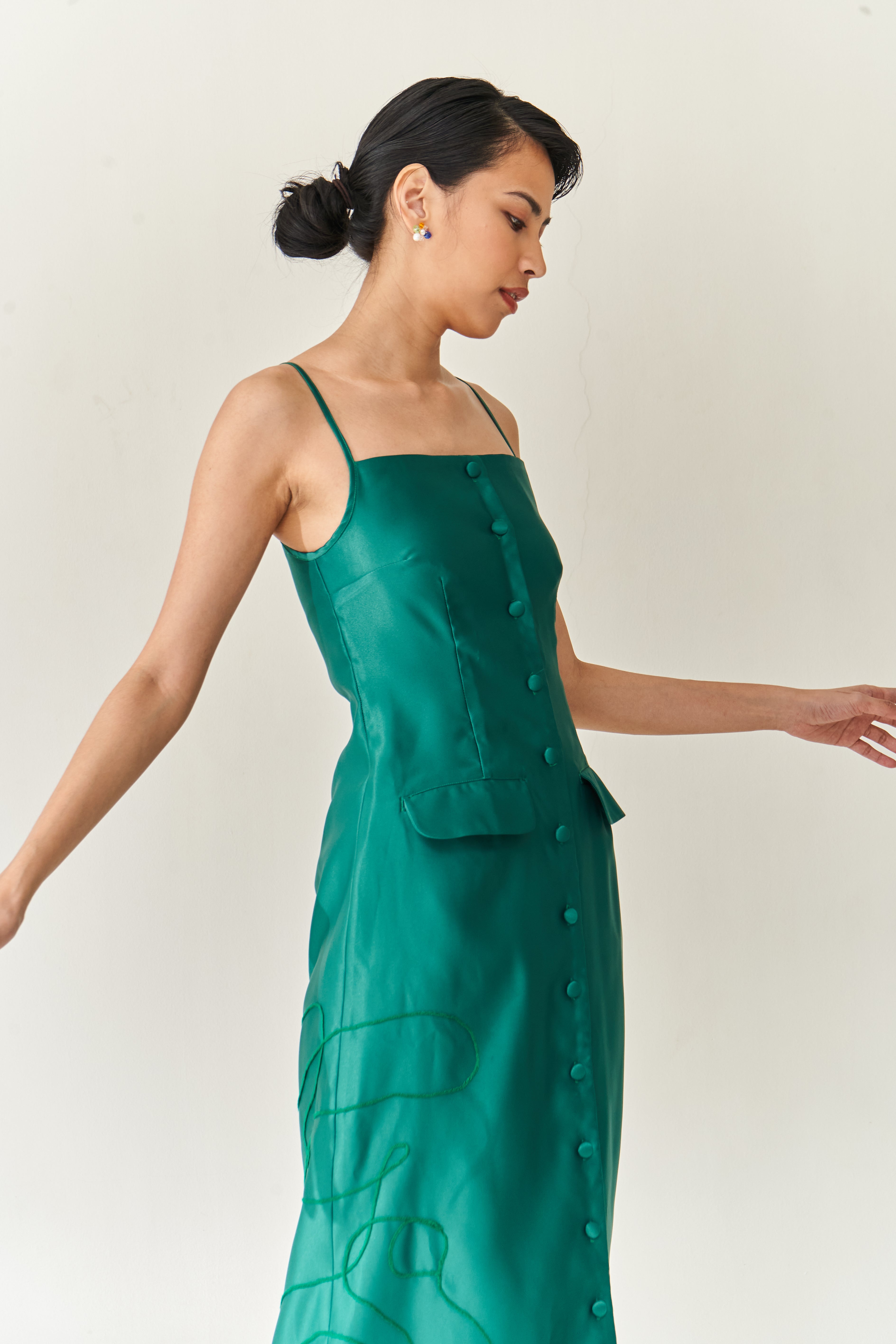 Green Dress and Pants Set