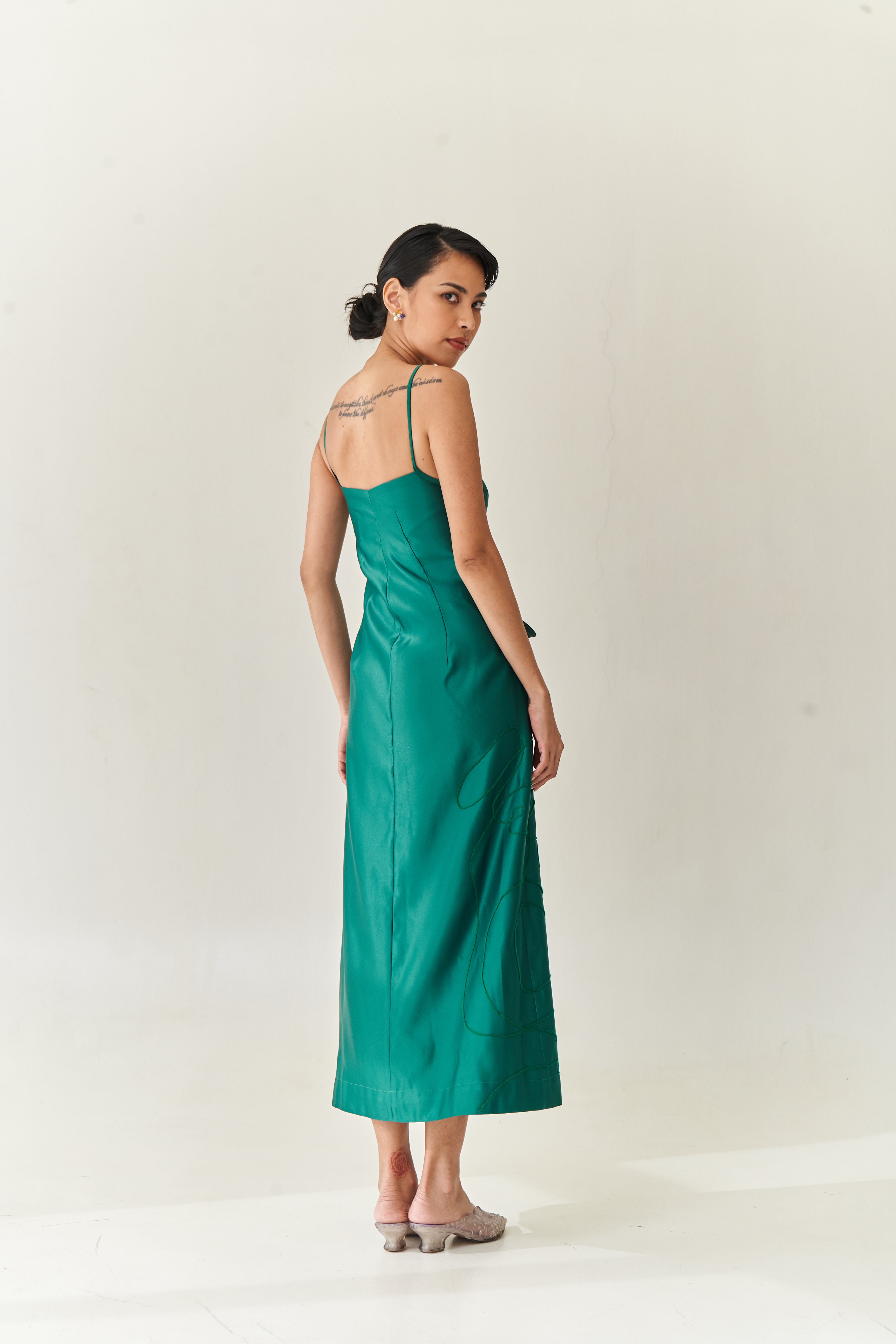 Green Dress and Pants Set