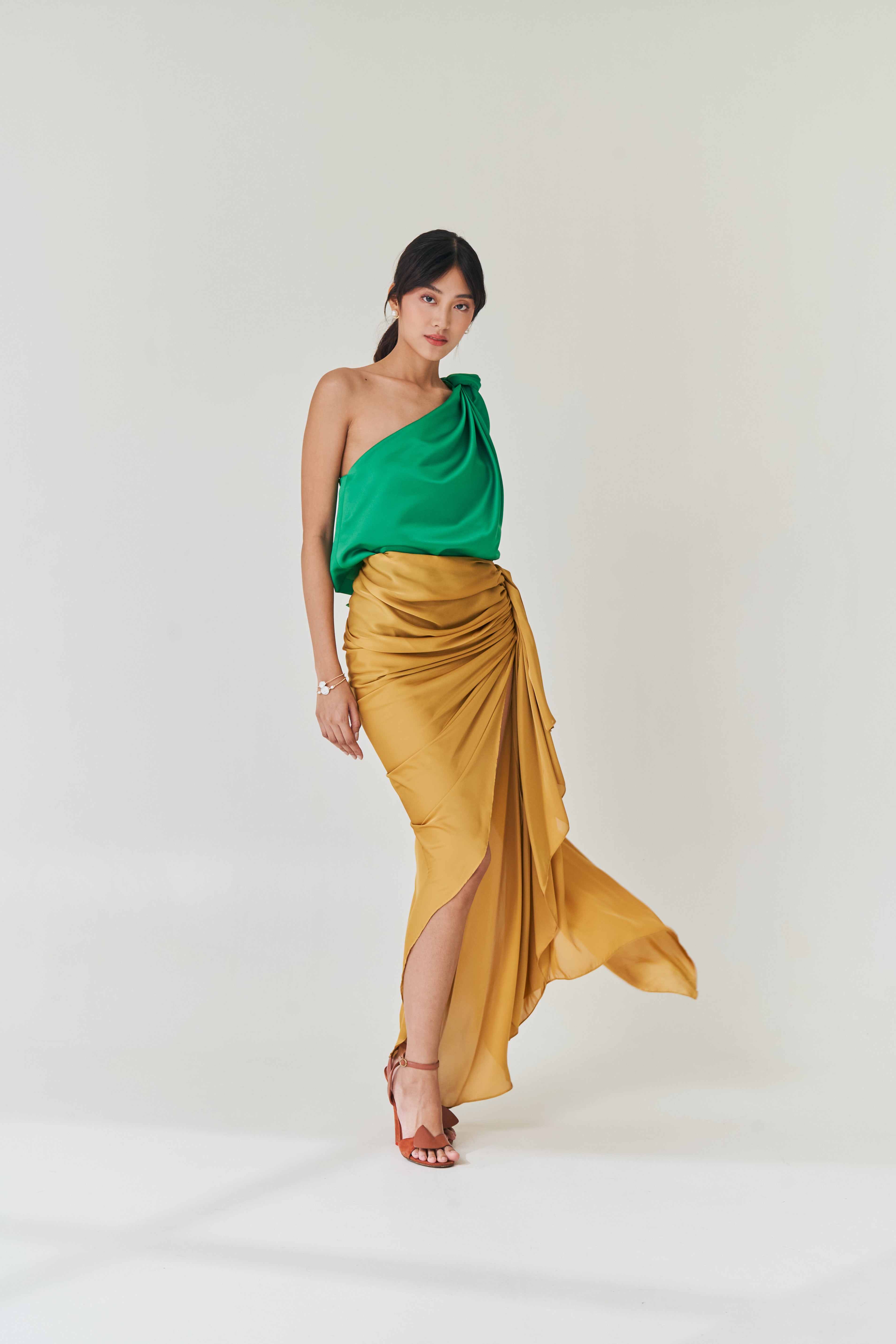 Yellow Ruched Skirt