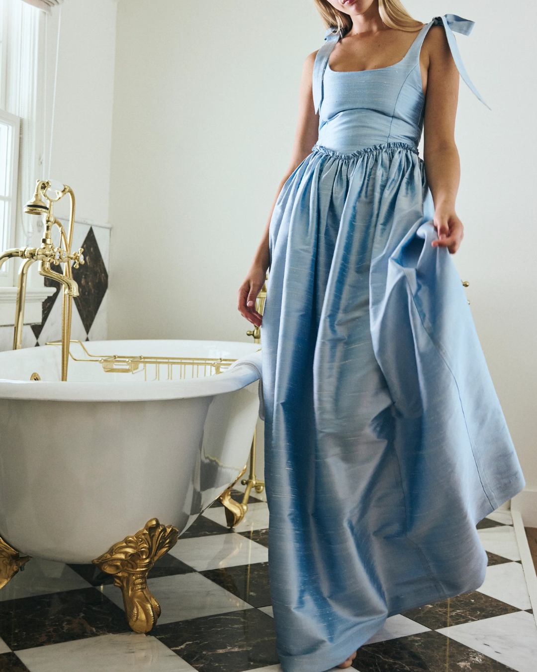 Marie Dress in Powder Blue