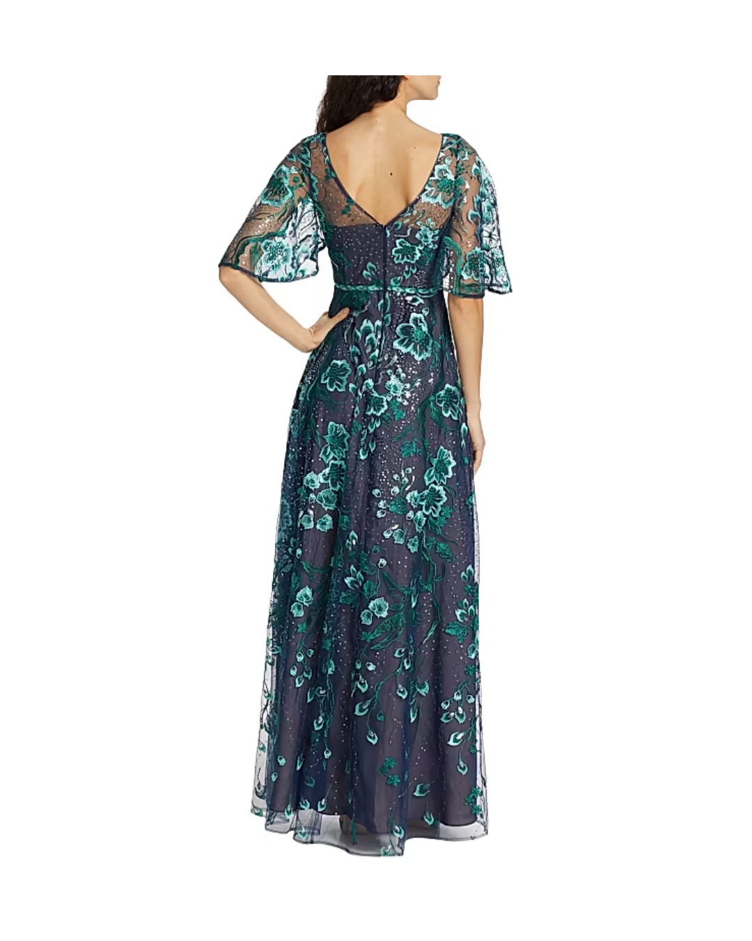 Sequin-embellished Embroidered Tulle Maxi Dress