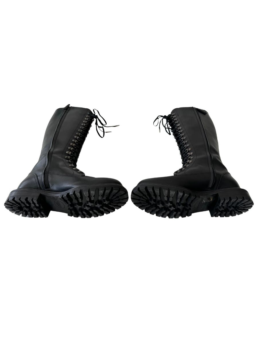 Leather Black Combat Boots