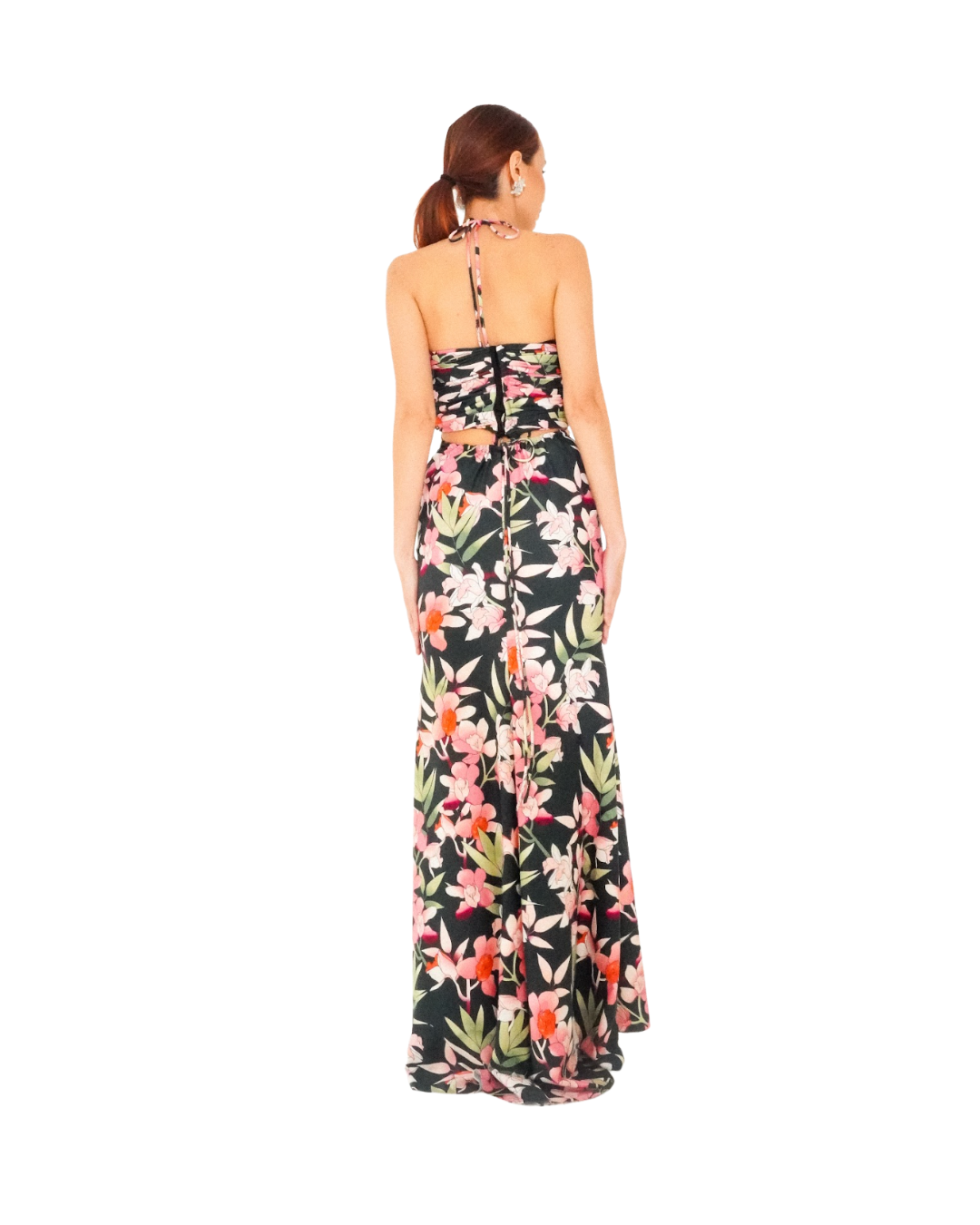Floral Jersey Dress with Detachable Top