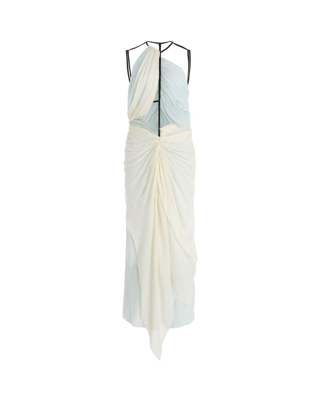 Draped Latticed Lace Maxi Dress