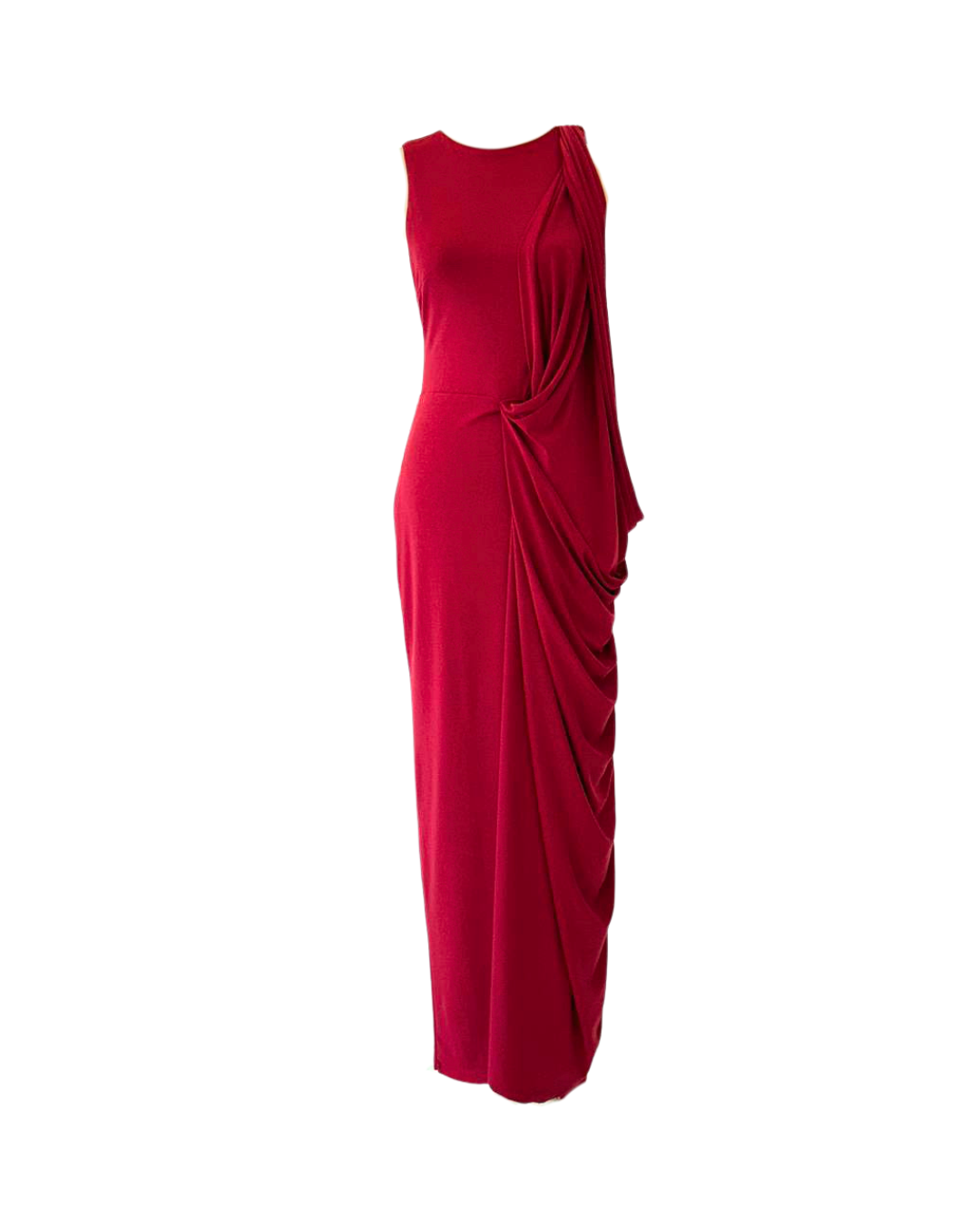 Red Draped Dress