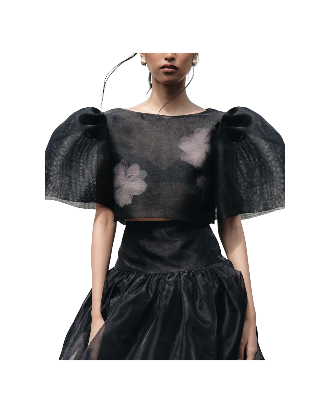 Camisa Top with Floral Applique