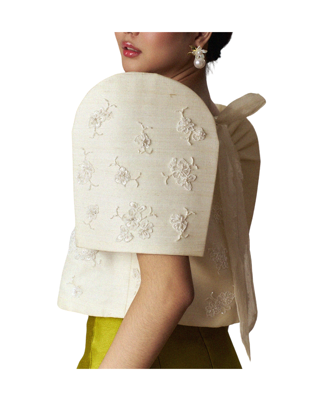 Pina Terno with Floral Bead Details