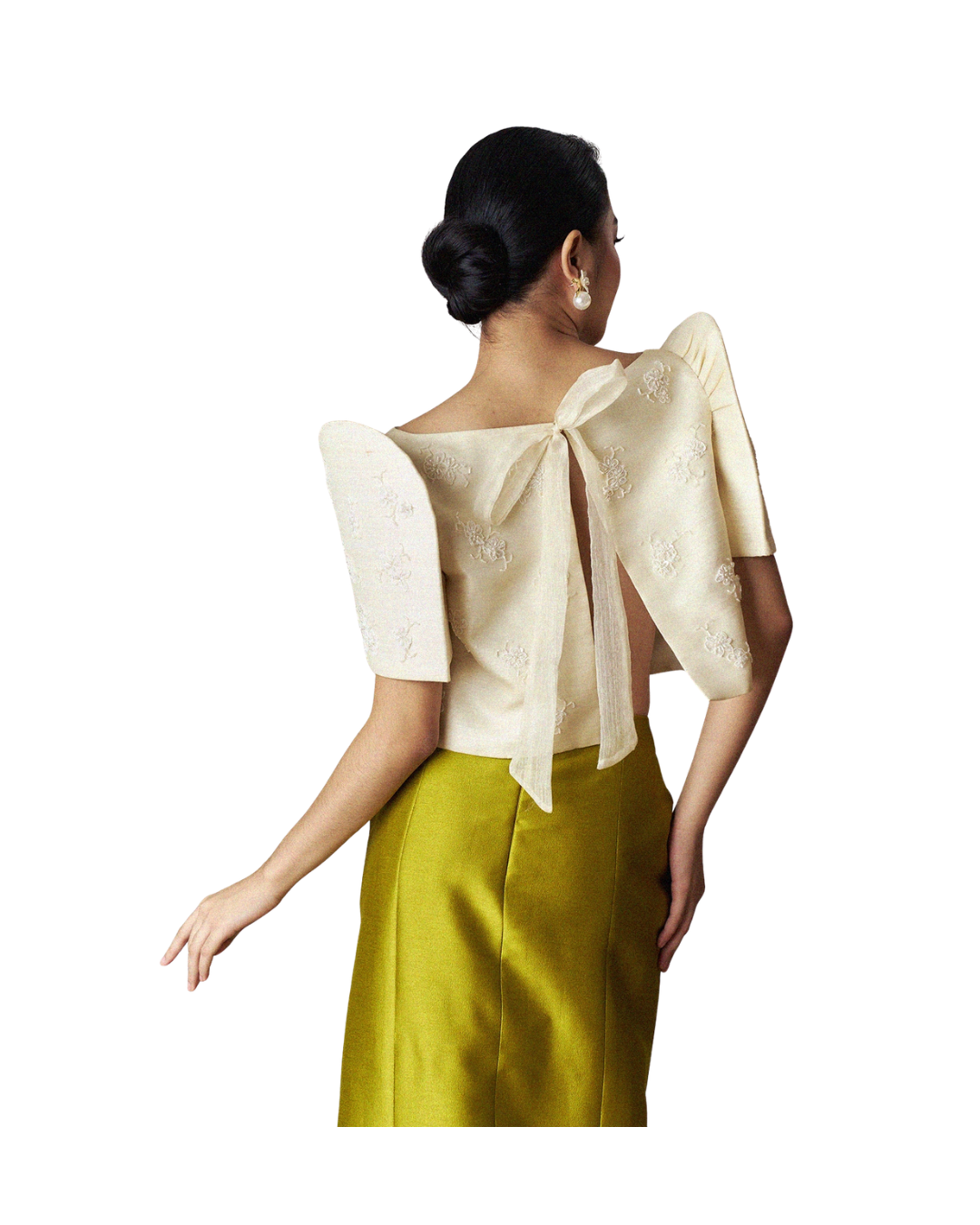 Pina Terno with Floral Bead Details