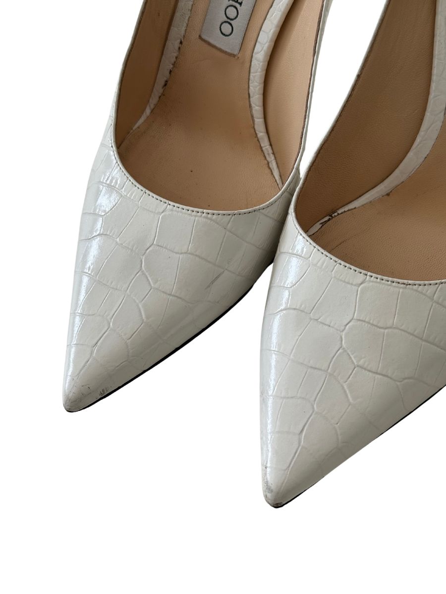 Crocodile Embossed Leather Pumps