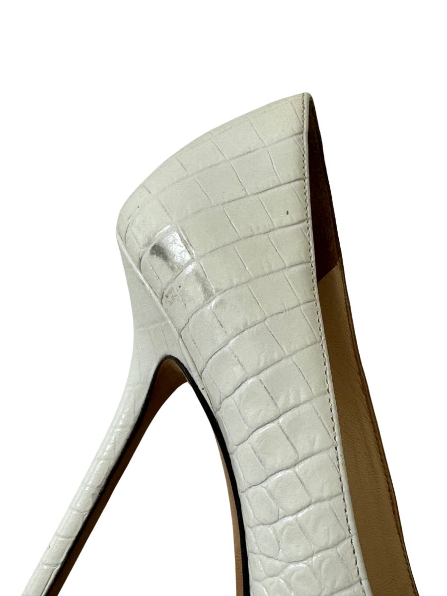 Crocodile Embossed Leather Pumps