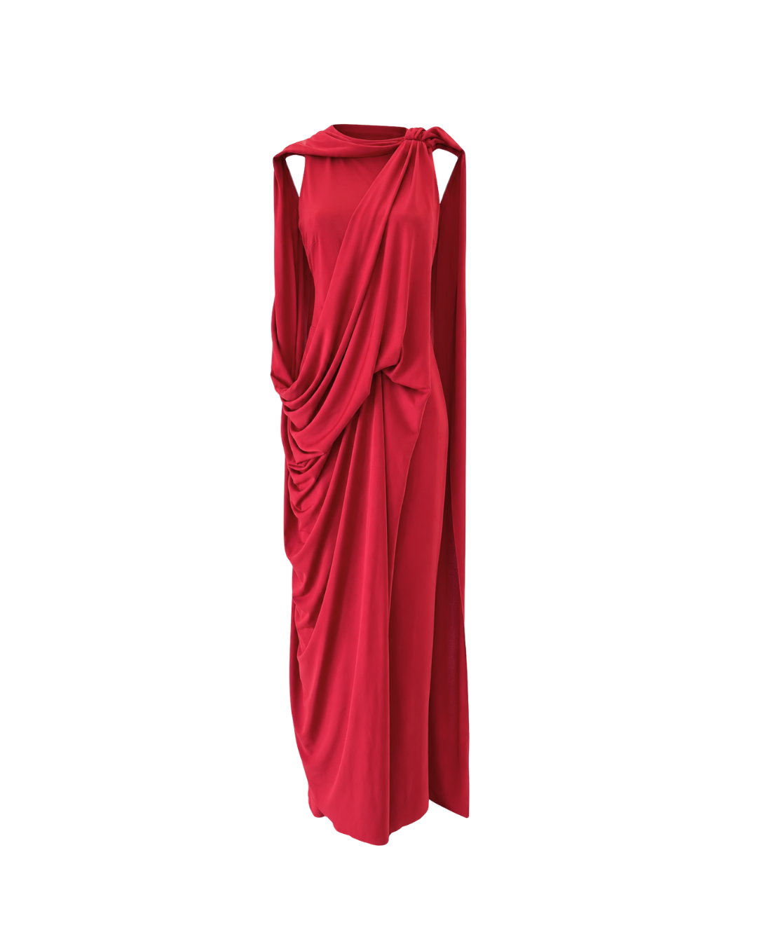 Red Draped Dress