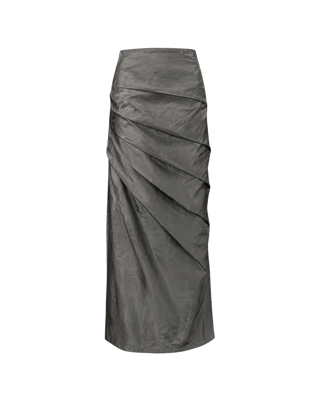 Sculptural Gunmetal Taffeta Set