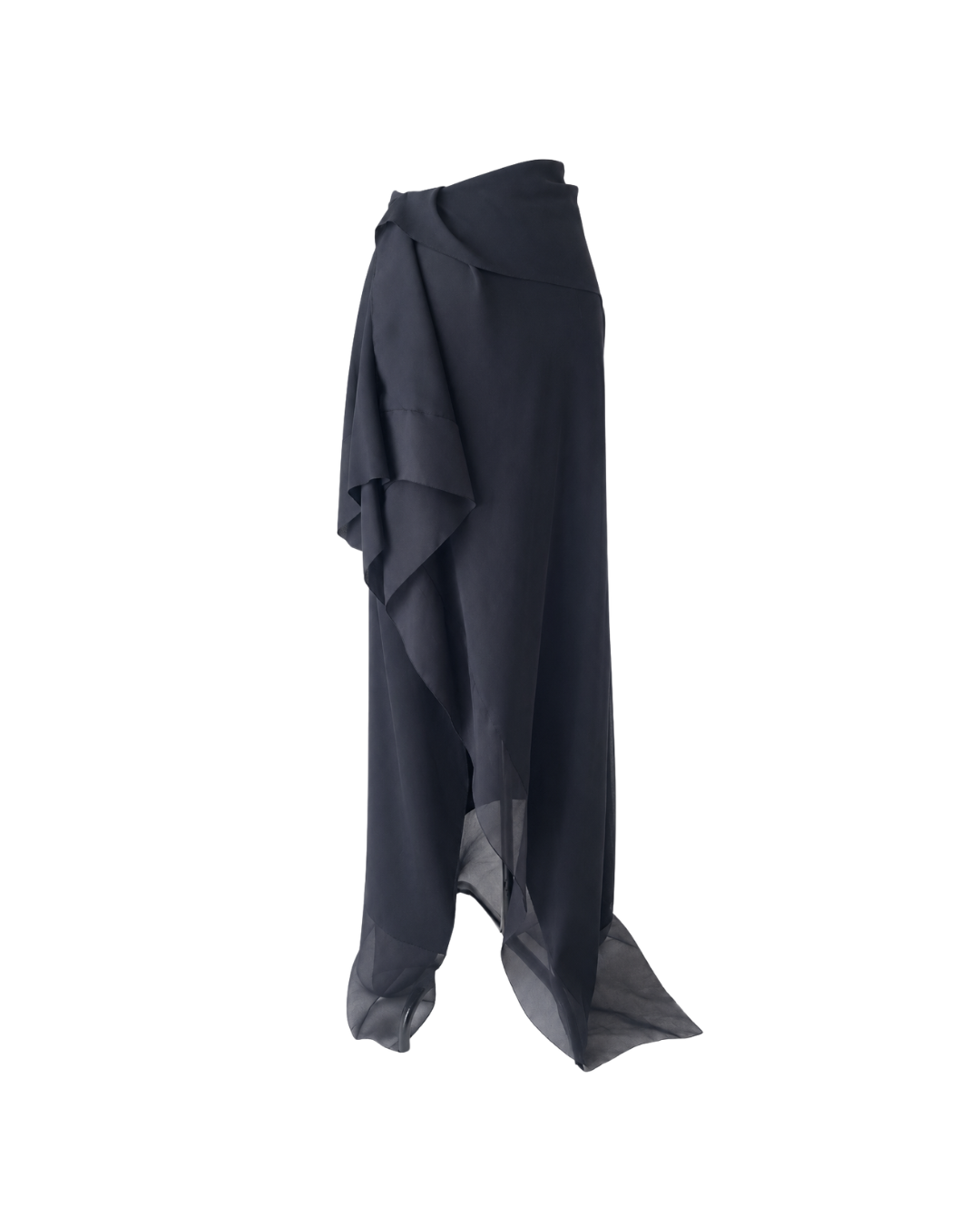 Sheer Charcoal Pleated Top and Skirt Set