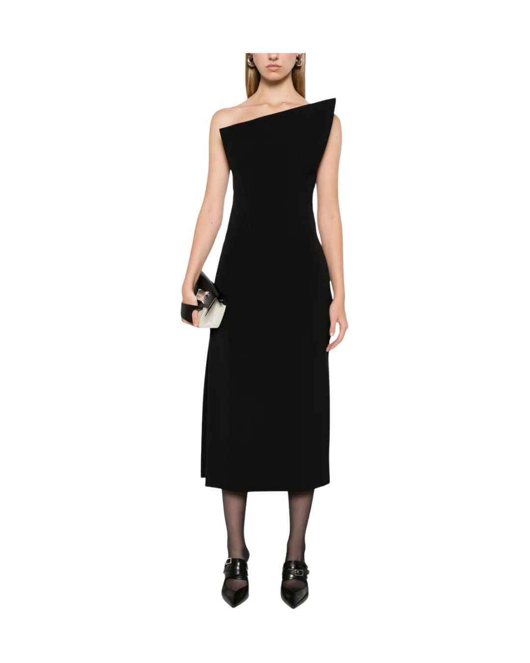 Black Angolo Midi Dress