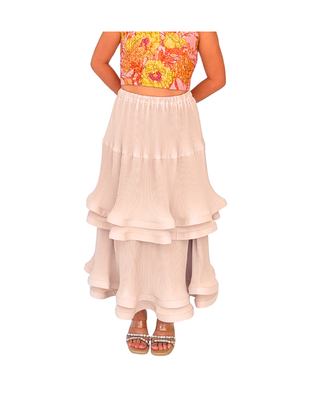 Pleated Sculptural Skirt