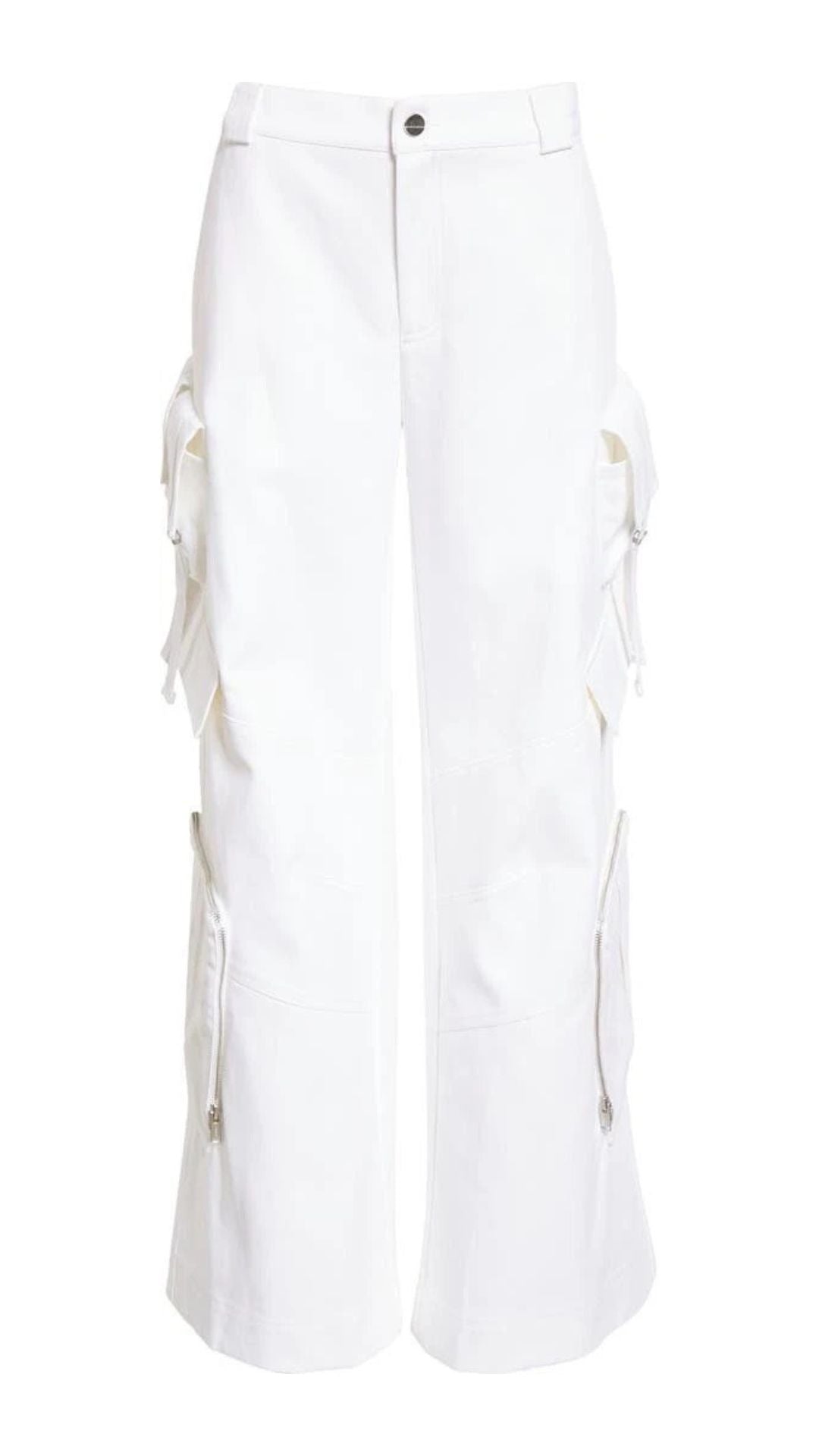 White Dynasty Multi Pocket Cotton Twill Cargo Pants
