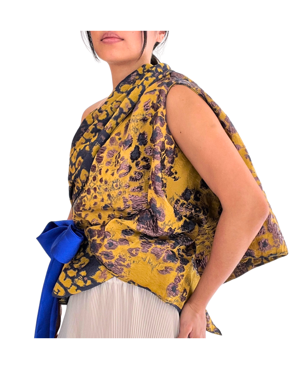 Yellow Printed Sculptural Top