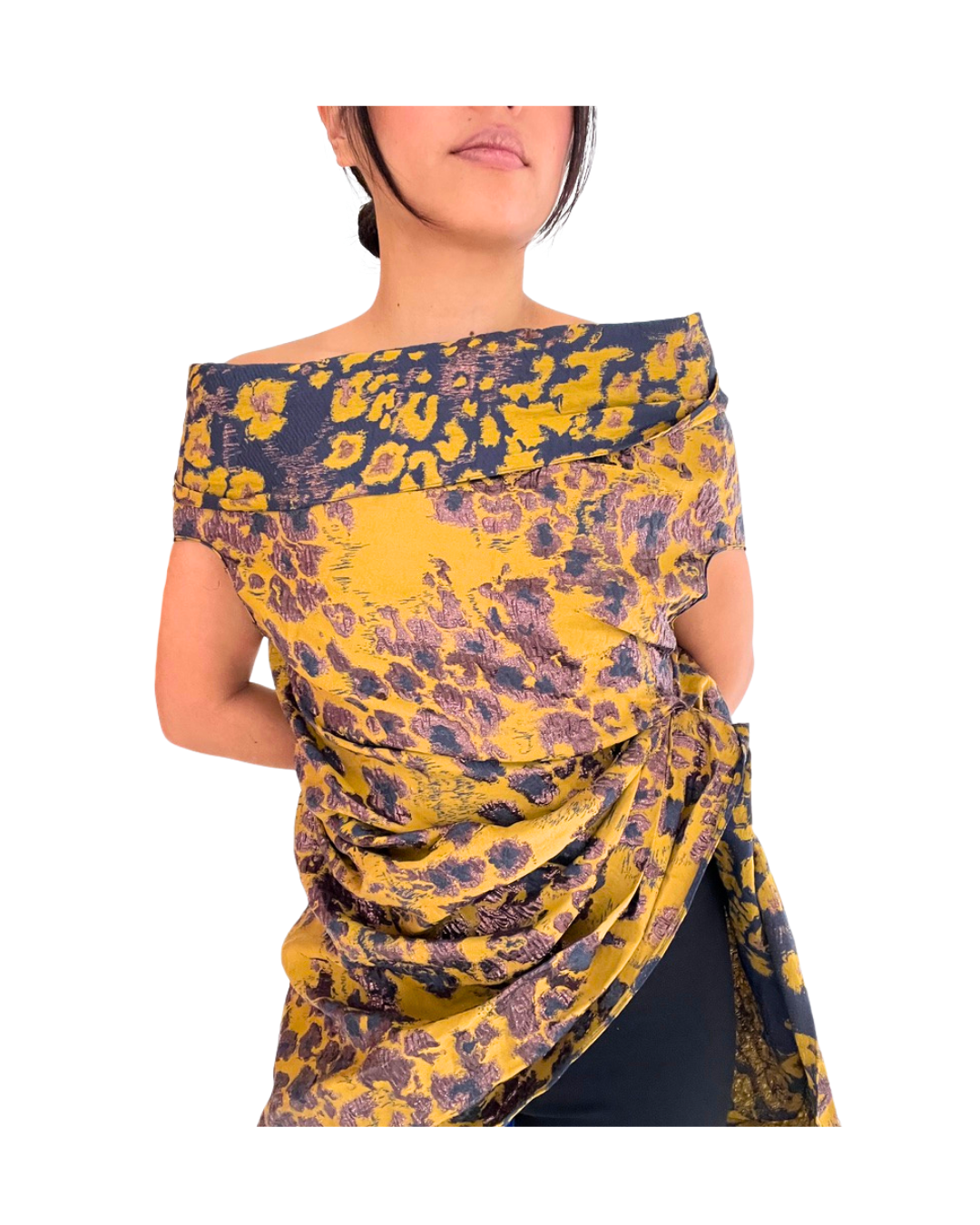 Yellow Printed Sculptural Top