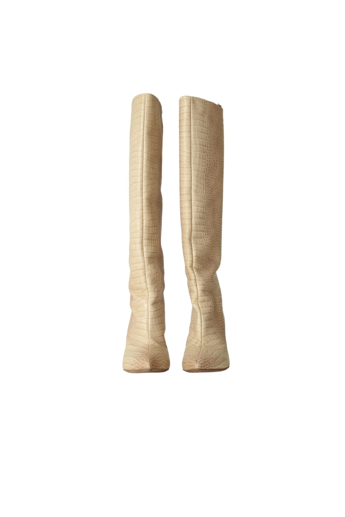 Beige Knee-High Boots