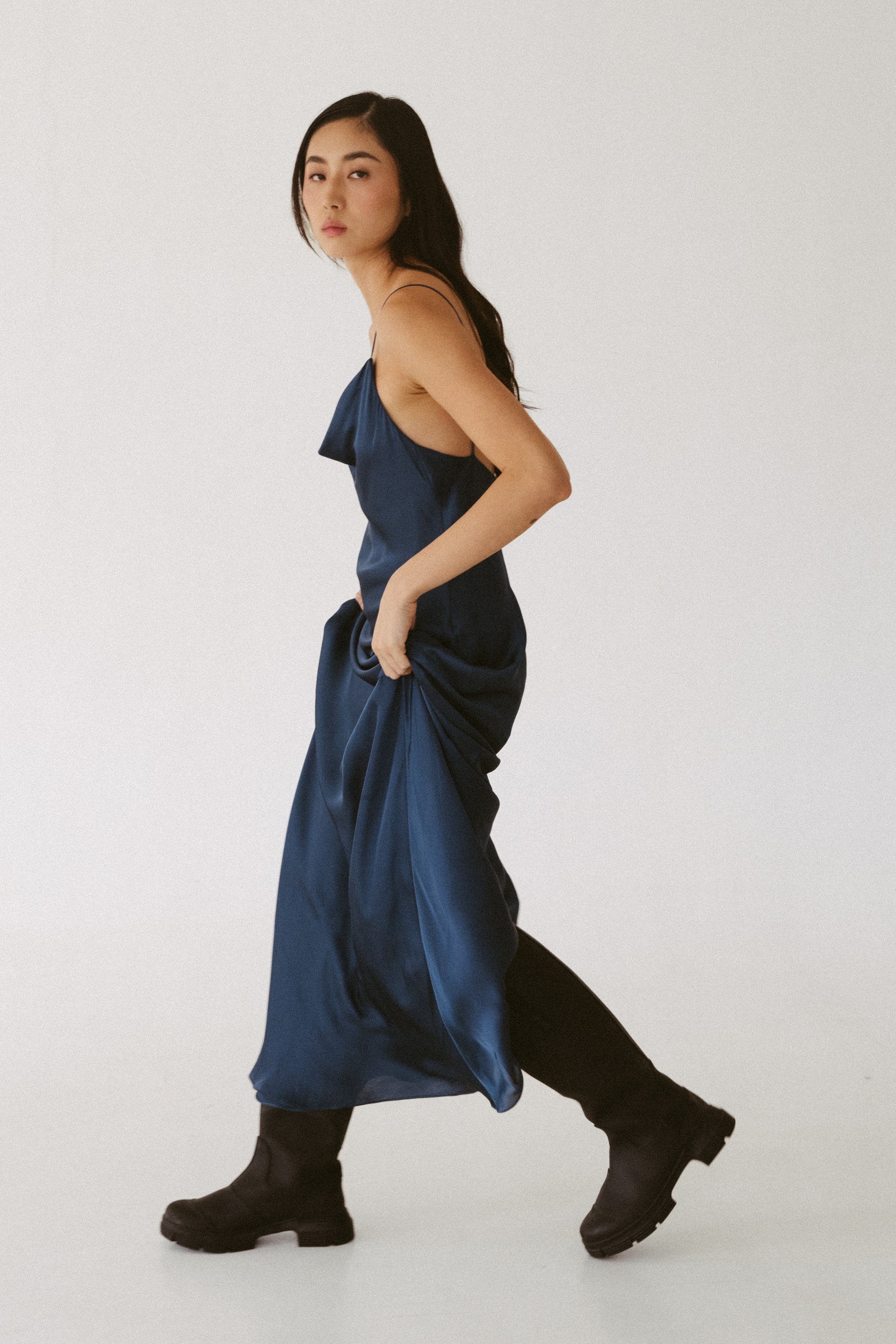 Slip Dress with Cowl Neck