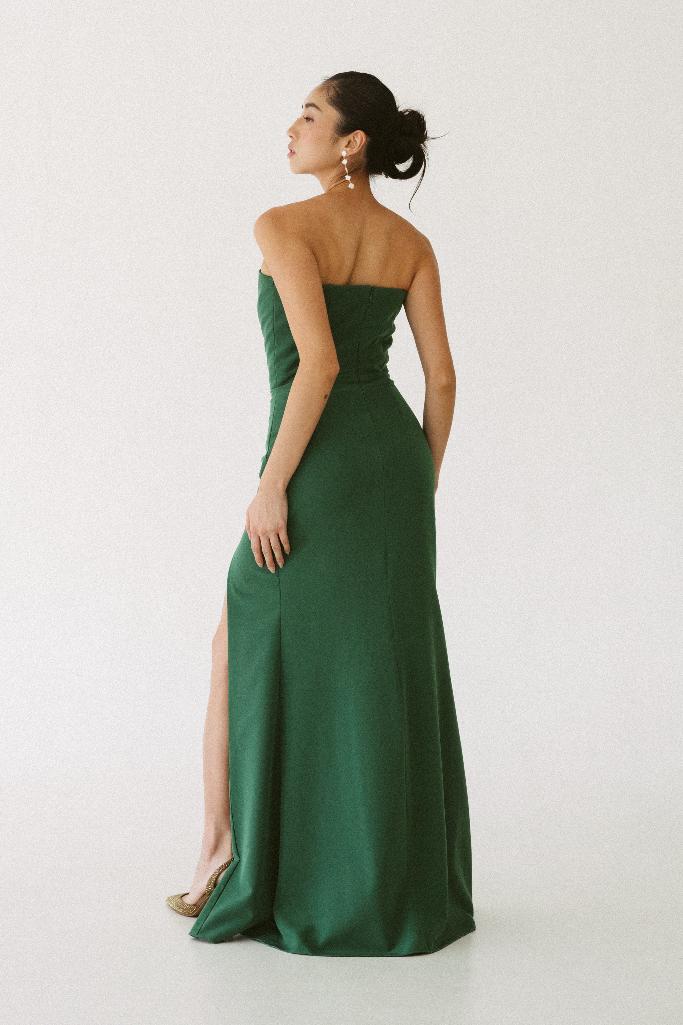 Strapless Slit Gown